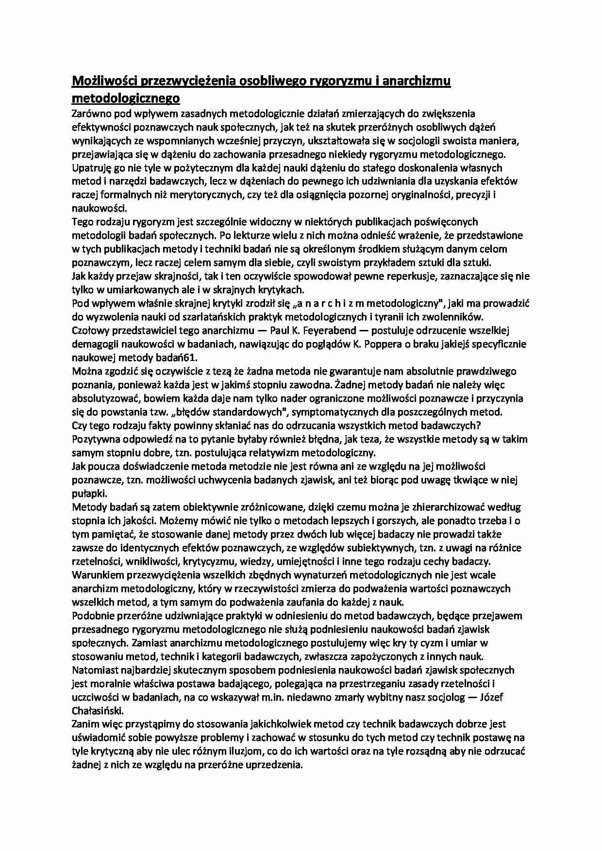Przezwyciężenia rygoryzmu i anarchizmu metodologicznego - strona 1