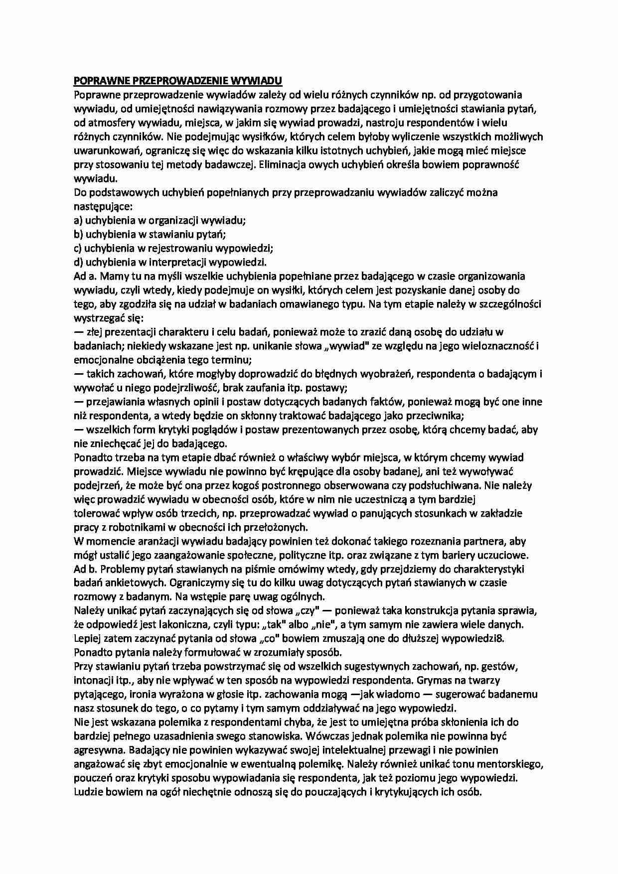Poprawne przeprowadzenie wywiadu - strona 1