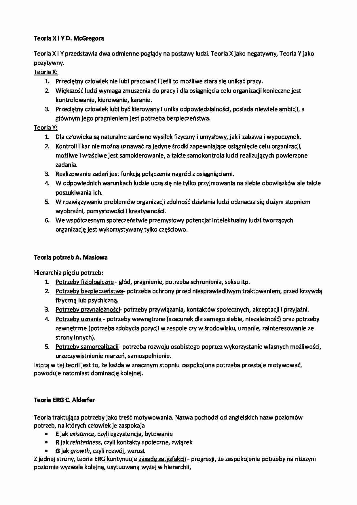 Zagadnienia na kolokwium - teorie zarządzania - strona 1