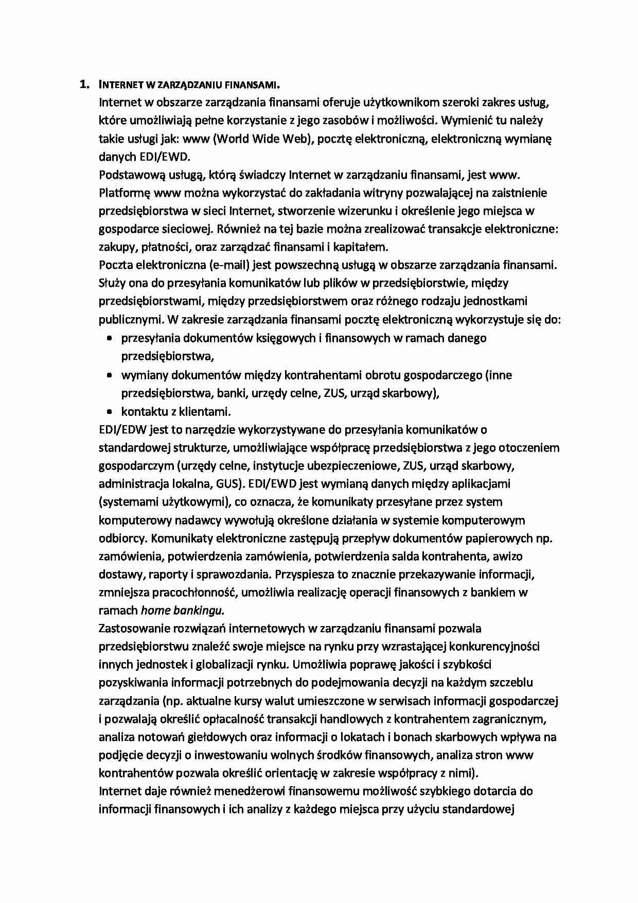 Internet w zarządzaniu finansami - strona 1