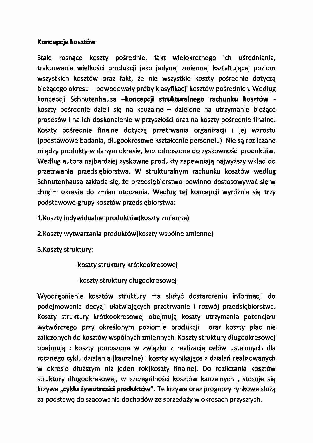 Koncepcje kosztów - strona 1