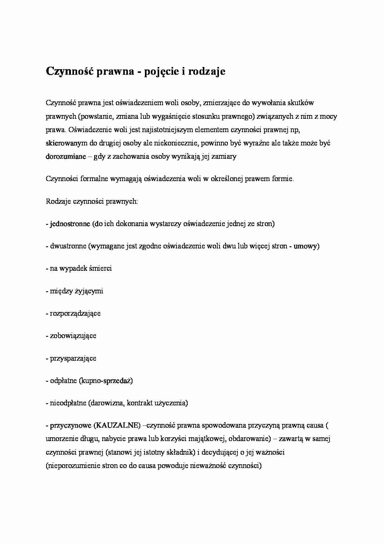 Czynność prawna - pojęcie - strona 1