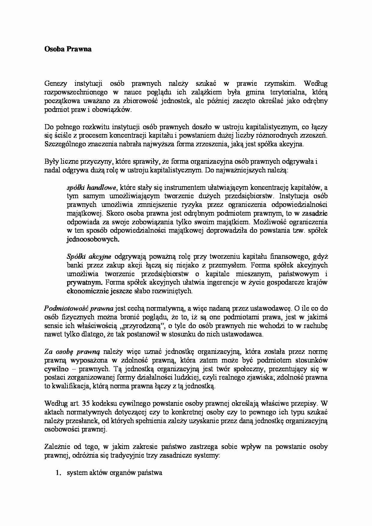 Osoba prawna - Spółki akcyjne - strona 1