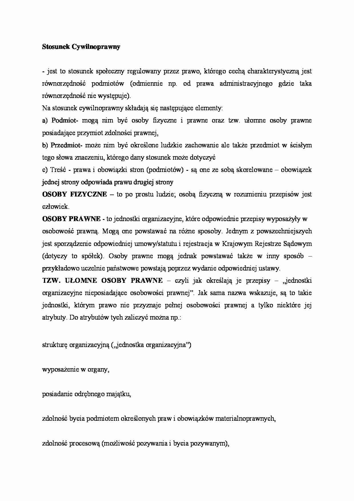 Stosunek cywilnoprawny - strona 1