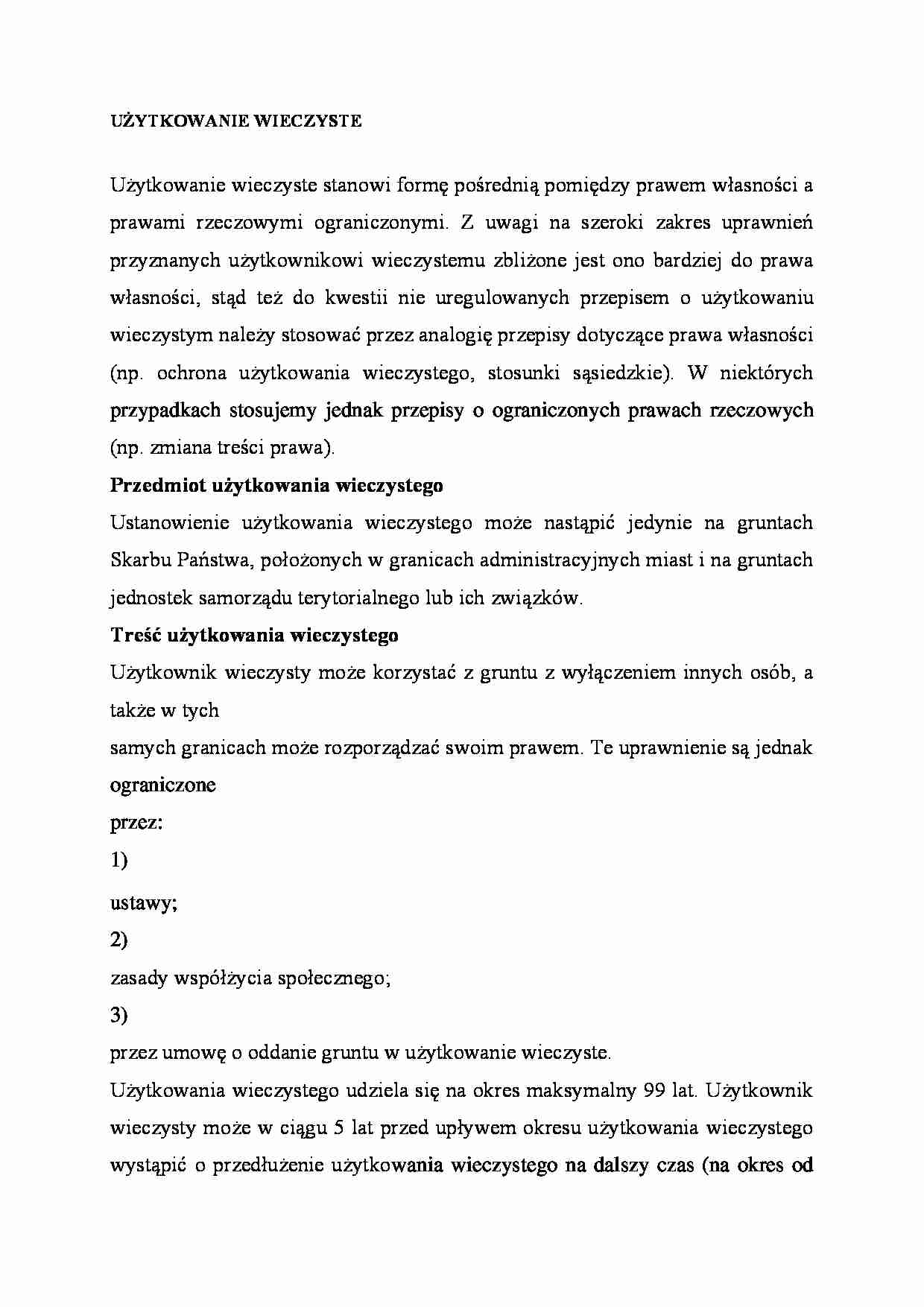 Użytkowanie wieczyste - strona 1