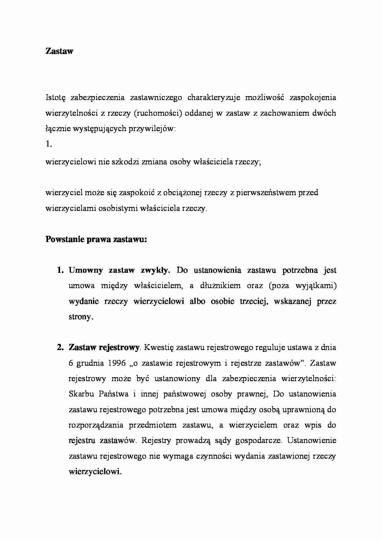 Zastaw i hipoteka - omówienie - strona 1
