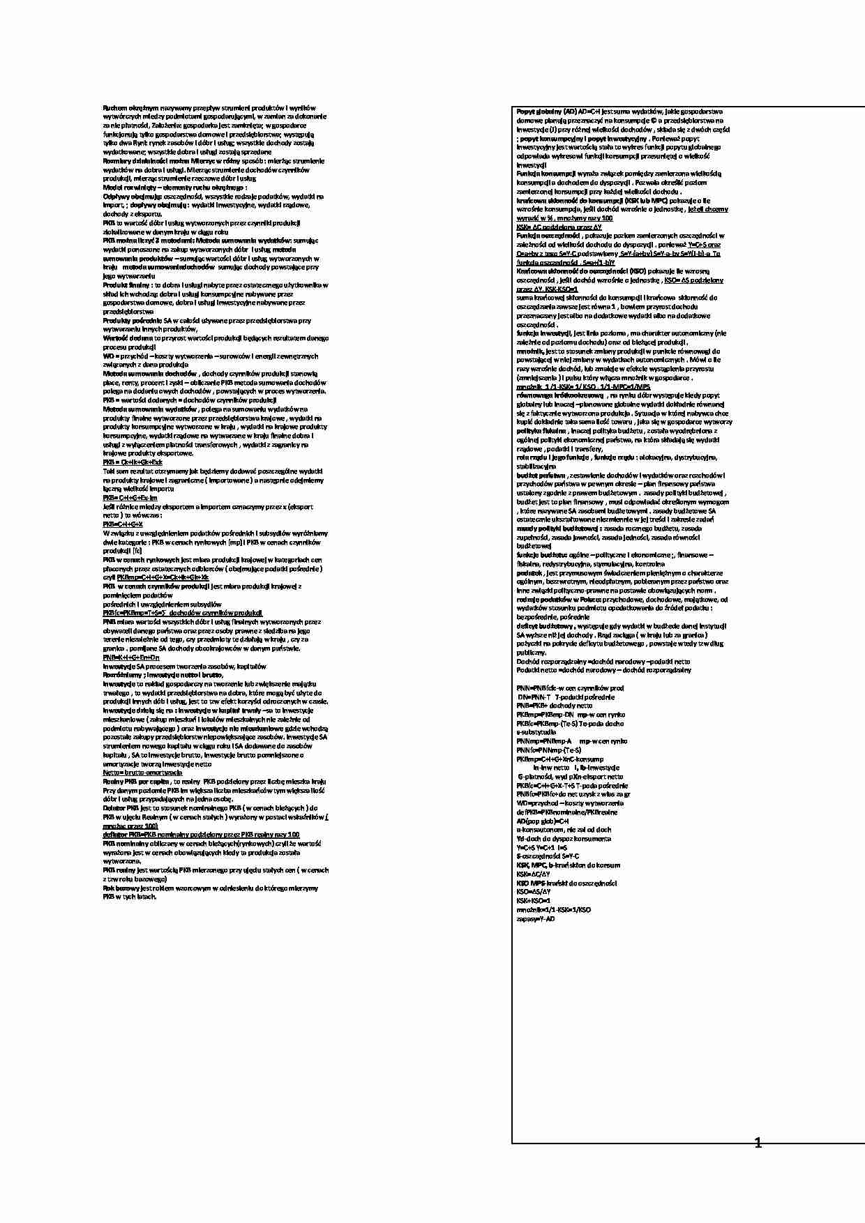 Makroekonomia w pigułce - podstawowe pojęcia - strona 1