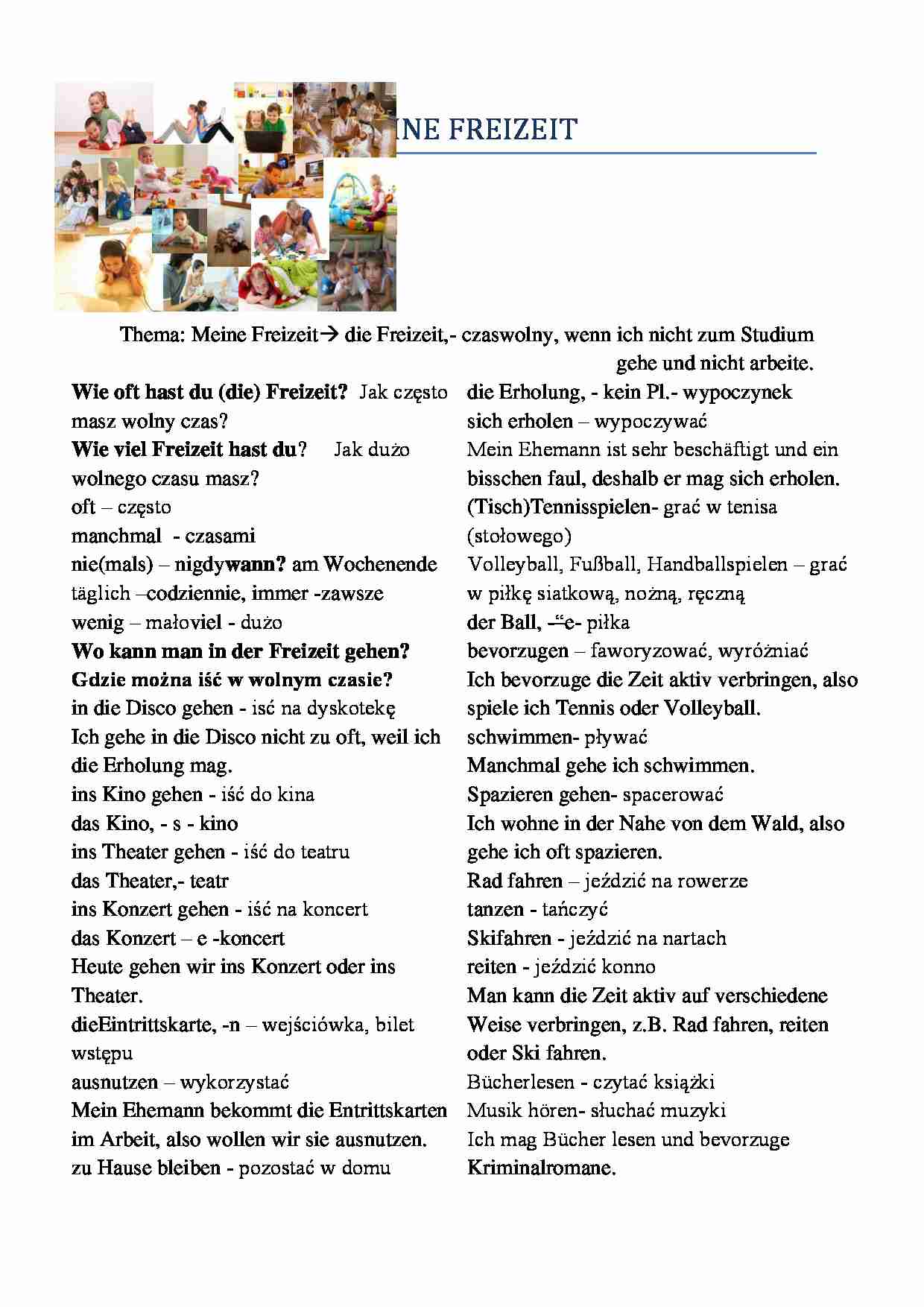 Meine Freizeit - strona 1