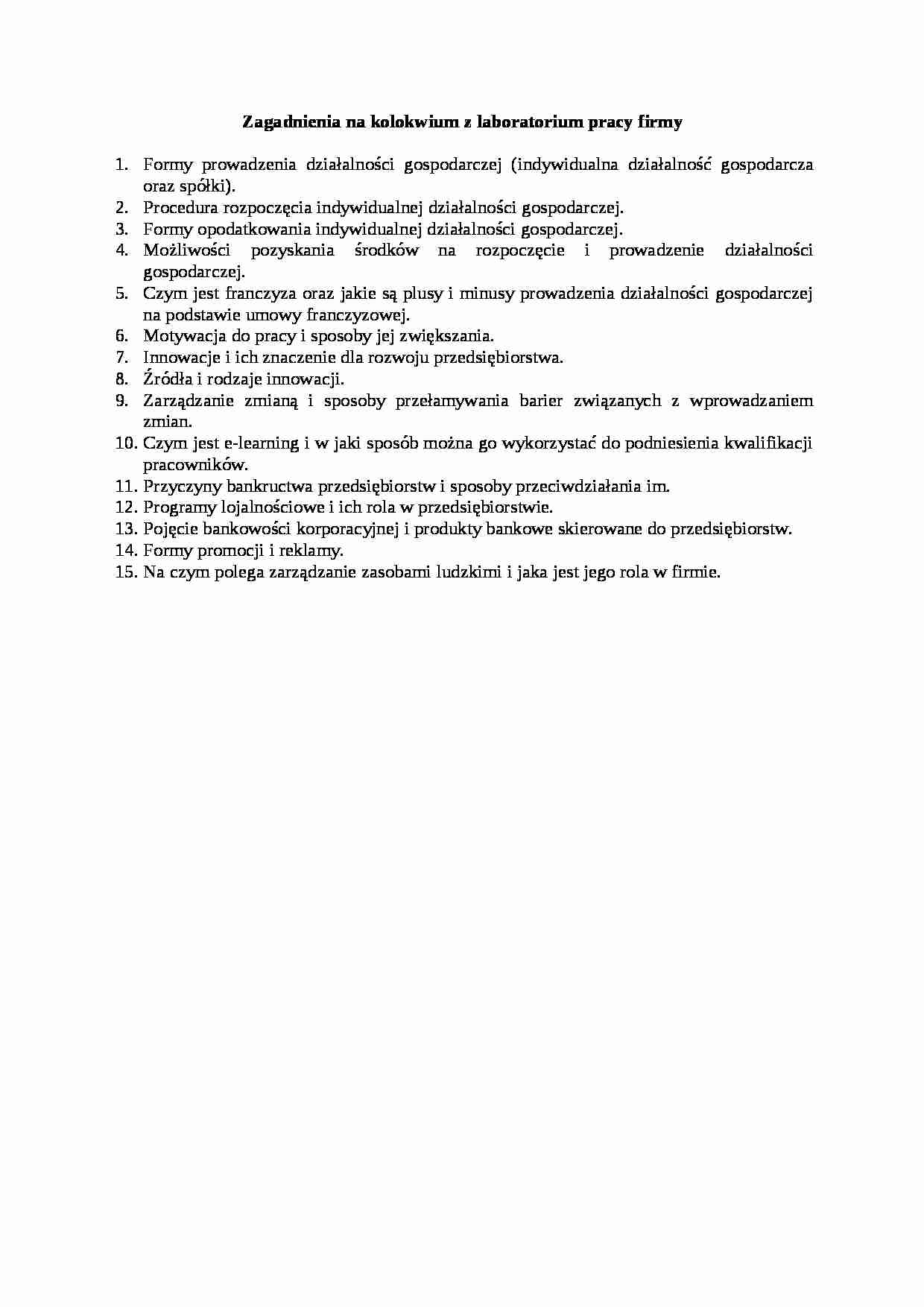 Zagadnienia na kolokwium - strona 1