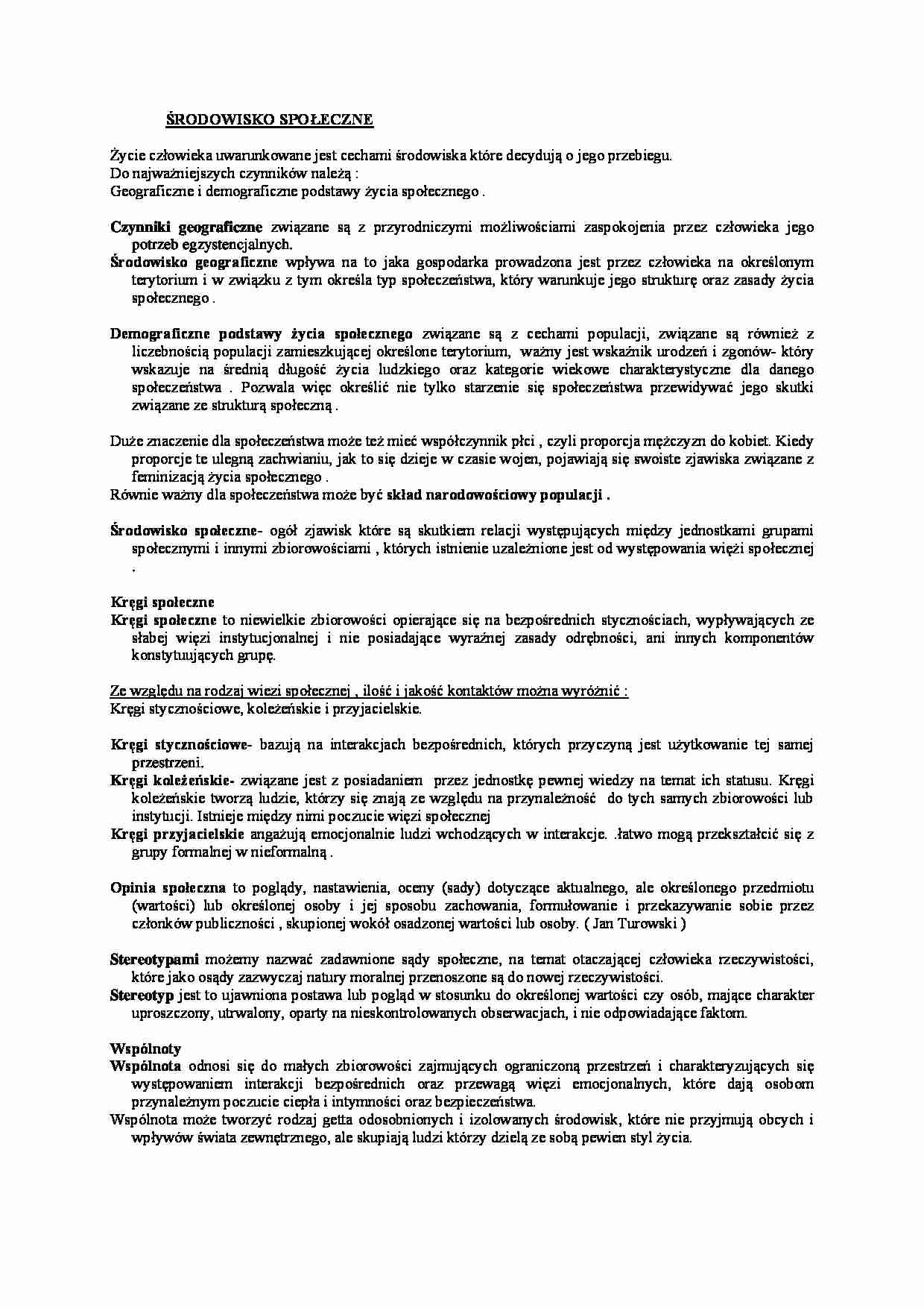 Środowisko społeczne - strona 1
