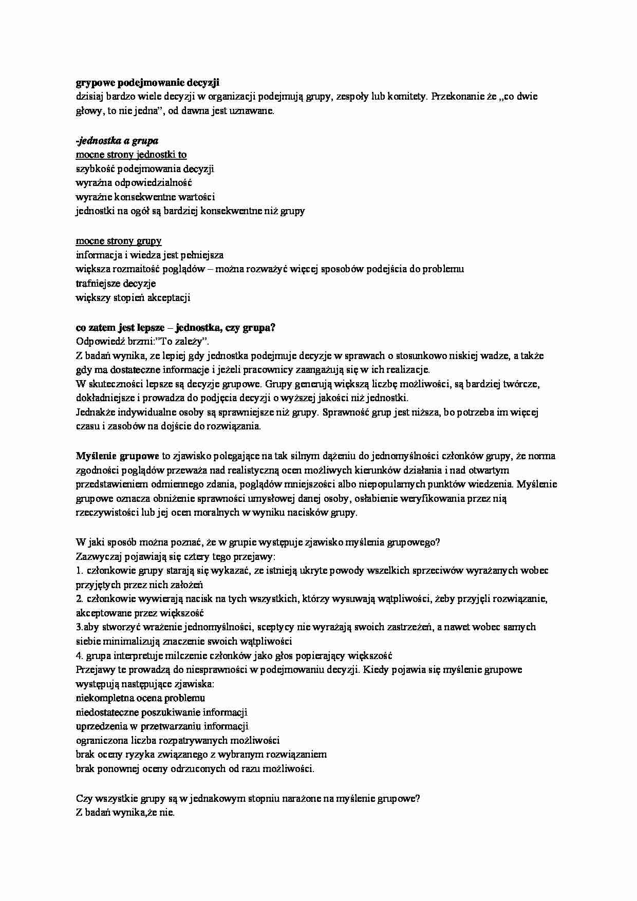 Grupowe podejmowanie decyzji - strona 1
