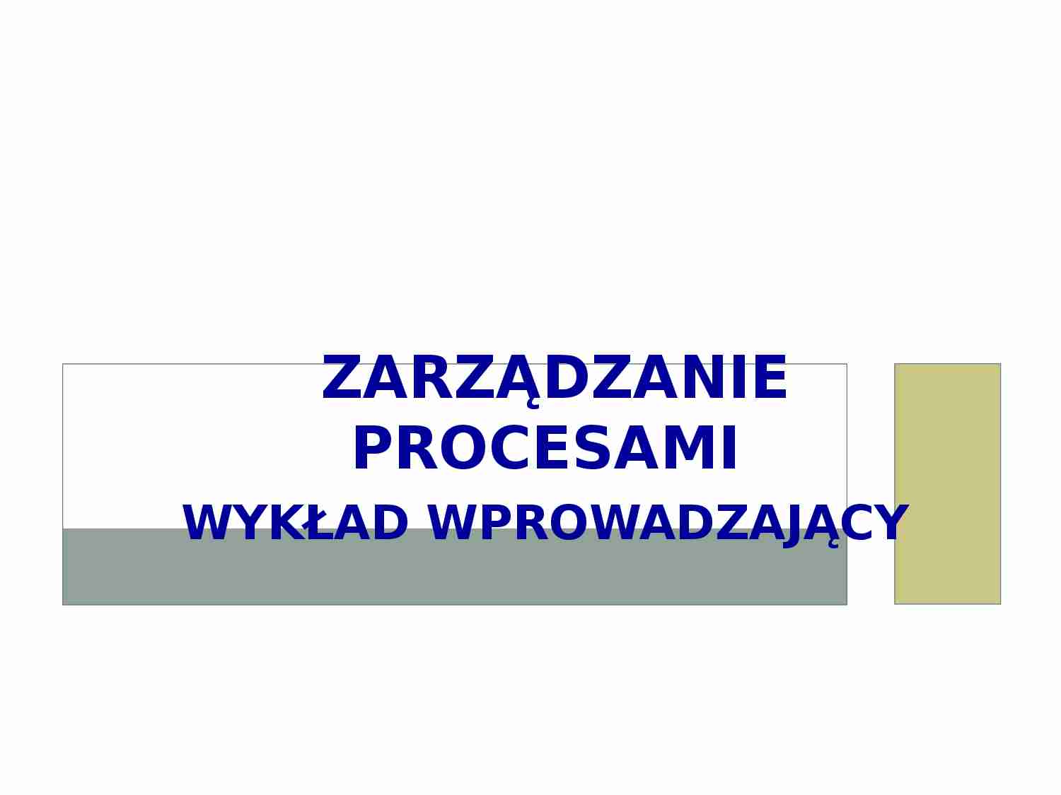 Zarzadzanie procesami - prezentacja - strona 1