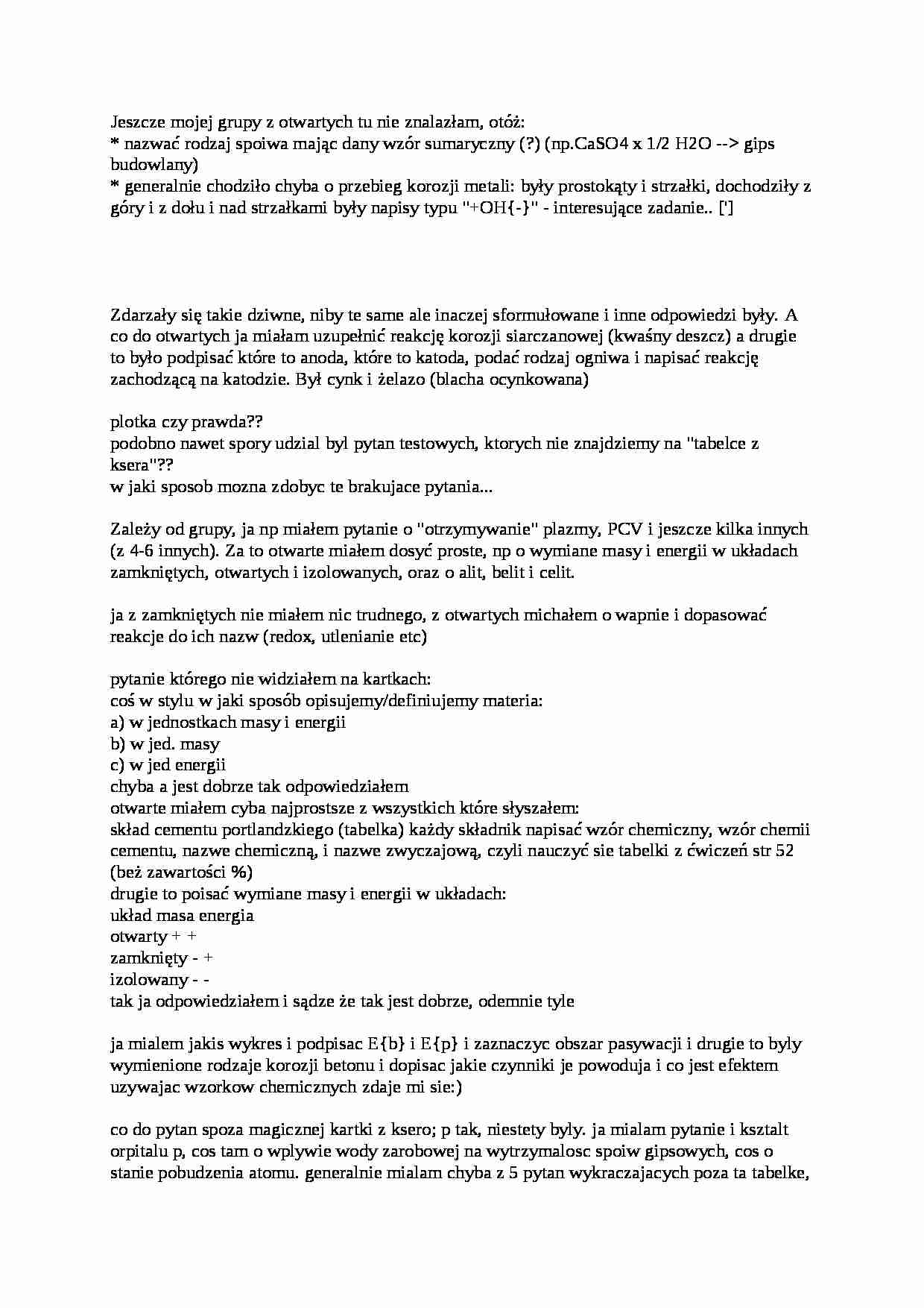 Egzamin z chemii - opis 2 - strona 1
