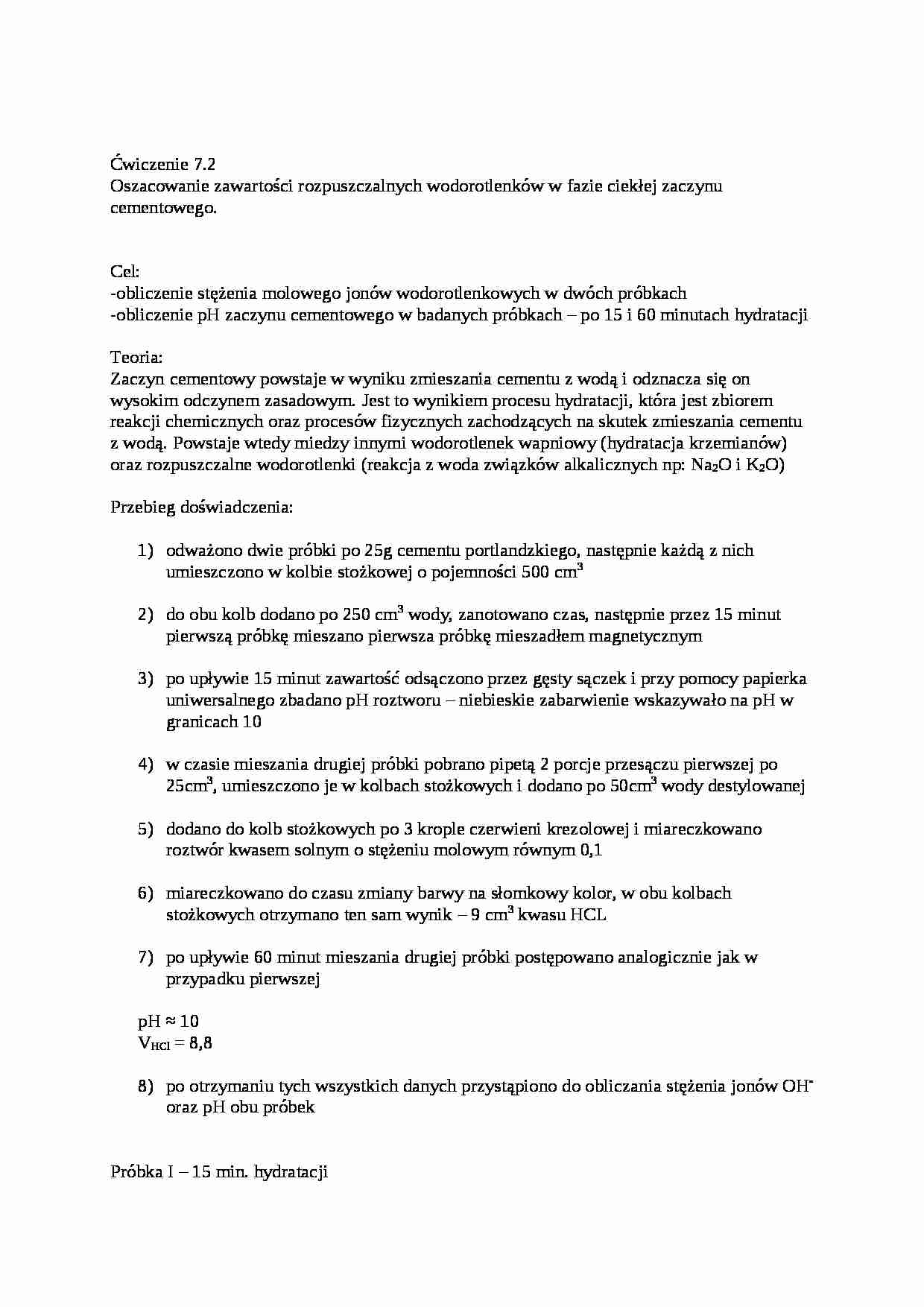Zawartość rozpuszczalnych wodorotlenków - strona 1