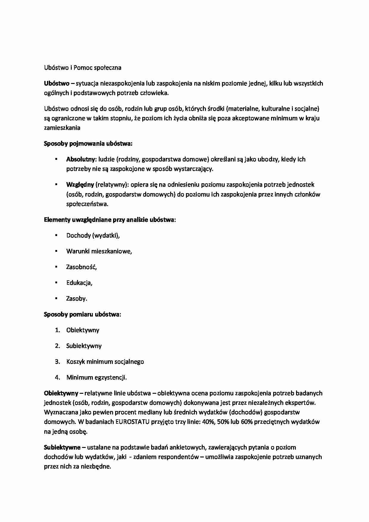 Ubóstwo i pomoc społeczna - strona 1