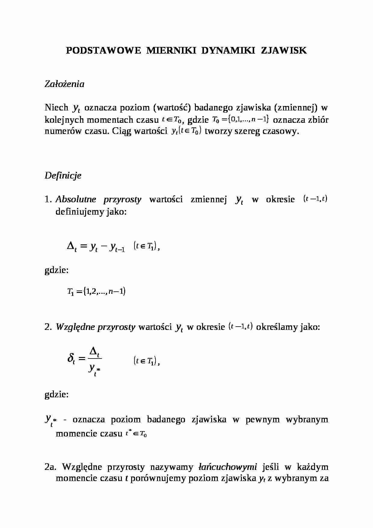Indeksy statystyczne - założenia i definicje - strona 1