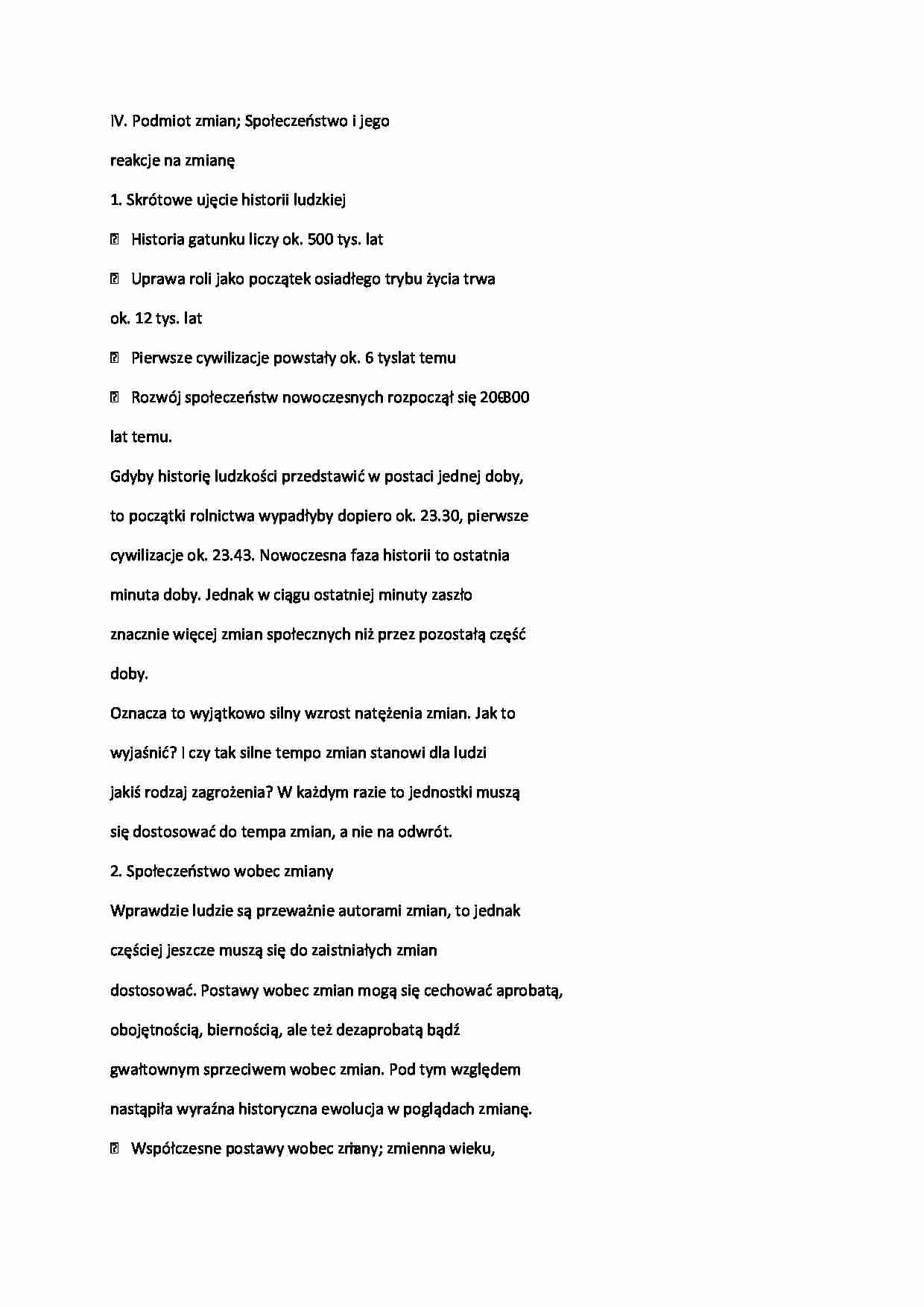 Społeczeństwo i jego reakcje na zmianę - strona 1