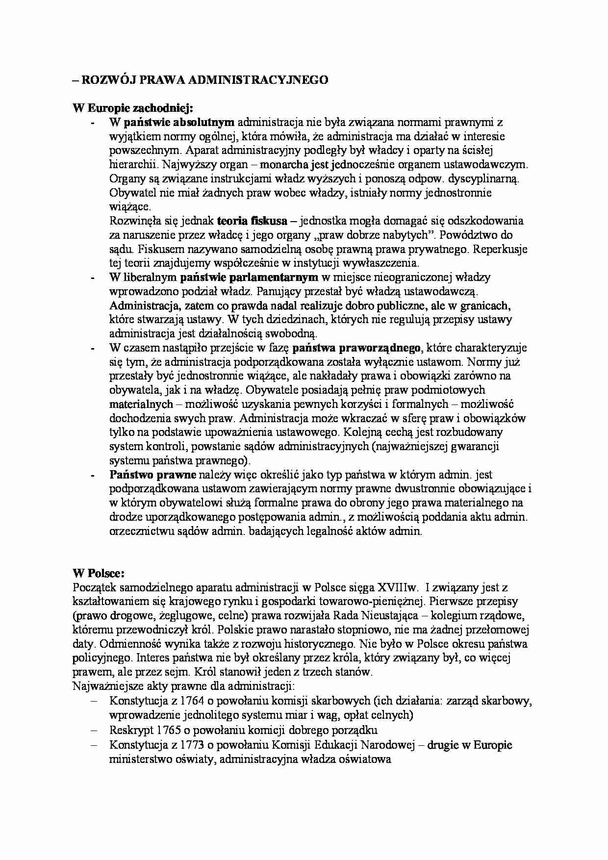 Rozwój prawa administracyjnego - strona 1
