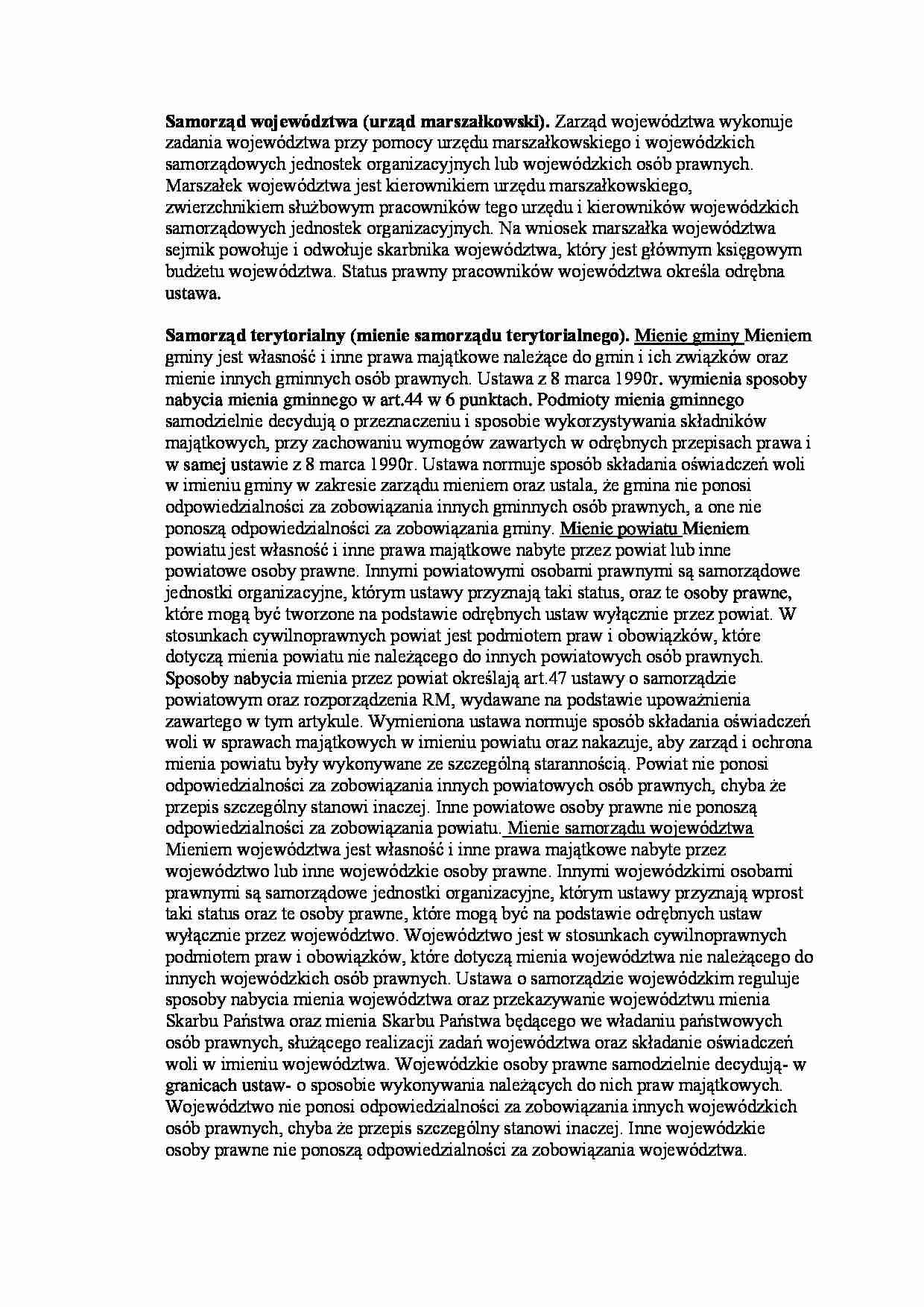 Rodzaje samorządów - opis - strona 1