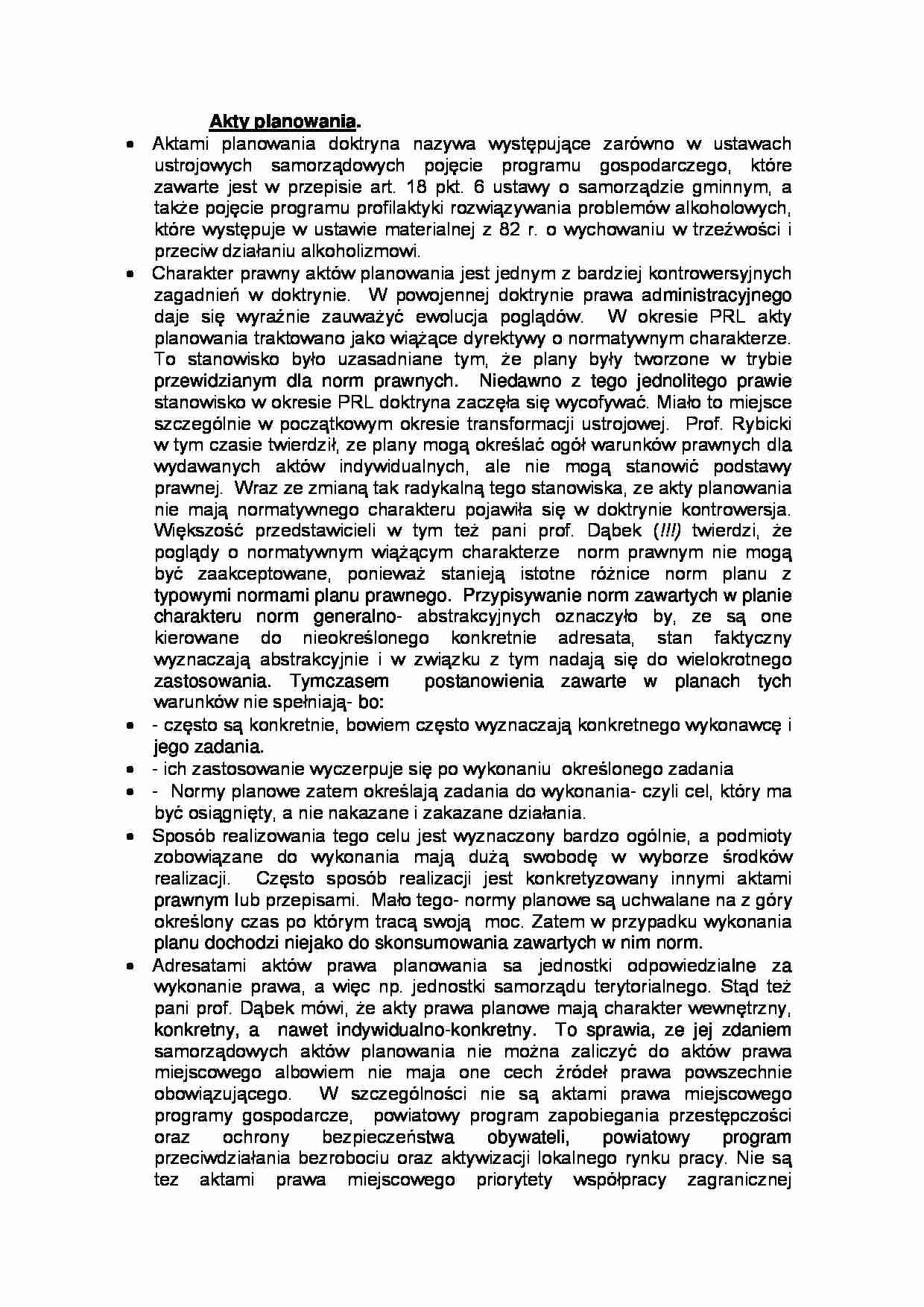 Akty planowania - strona 1