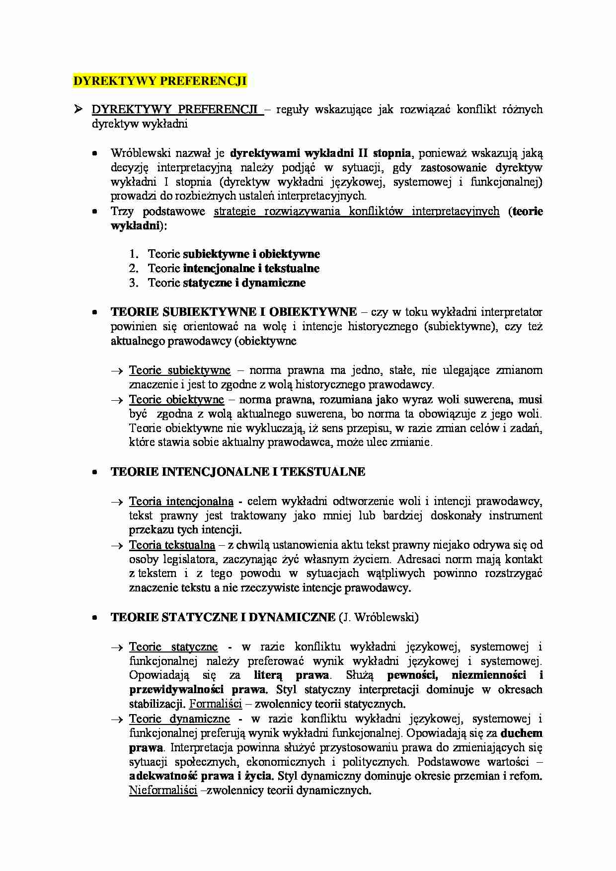 Dyrektywy preferencji - strona 1