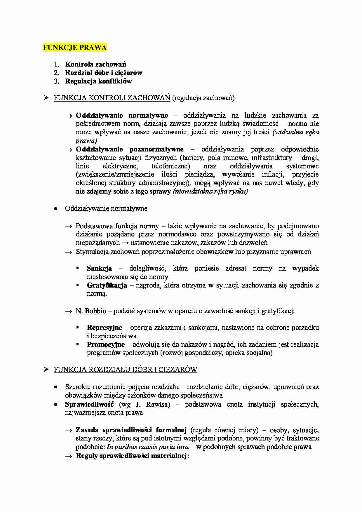 Funkcje prawa - Kontrola zachowań - strona 1