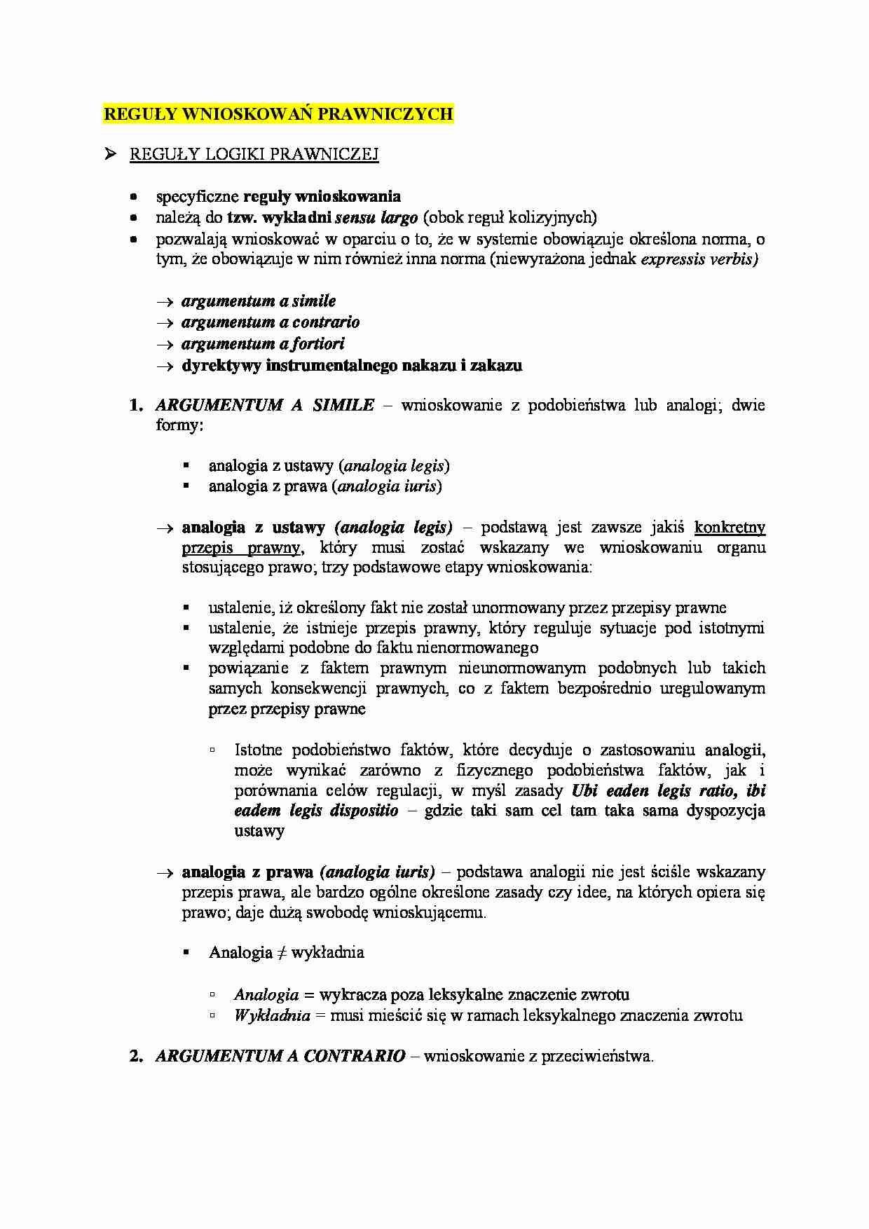 Reguły wnioskowań prawodawczych - strona 1