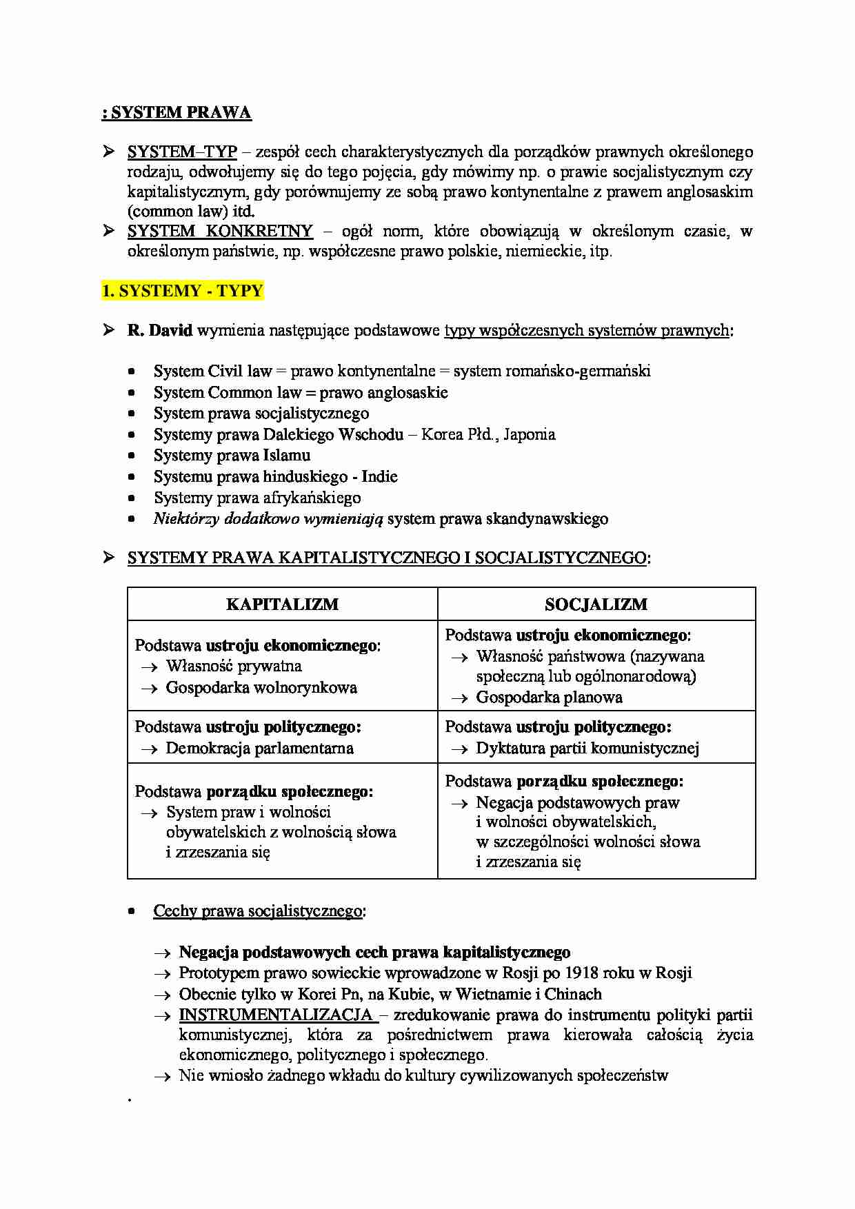 System prawa - typy - strona 1