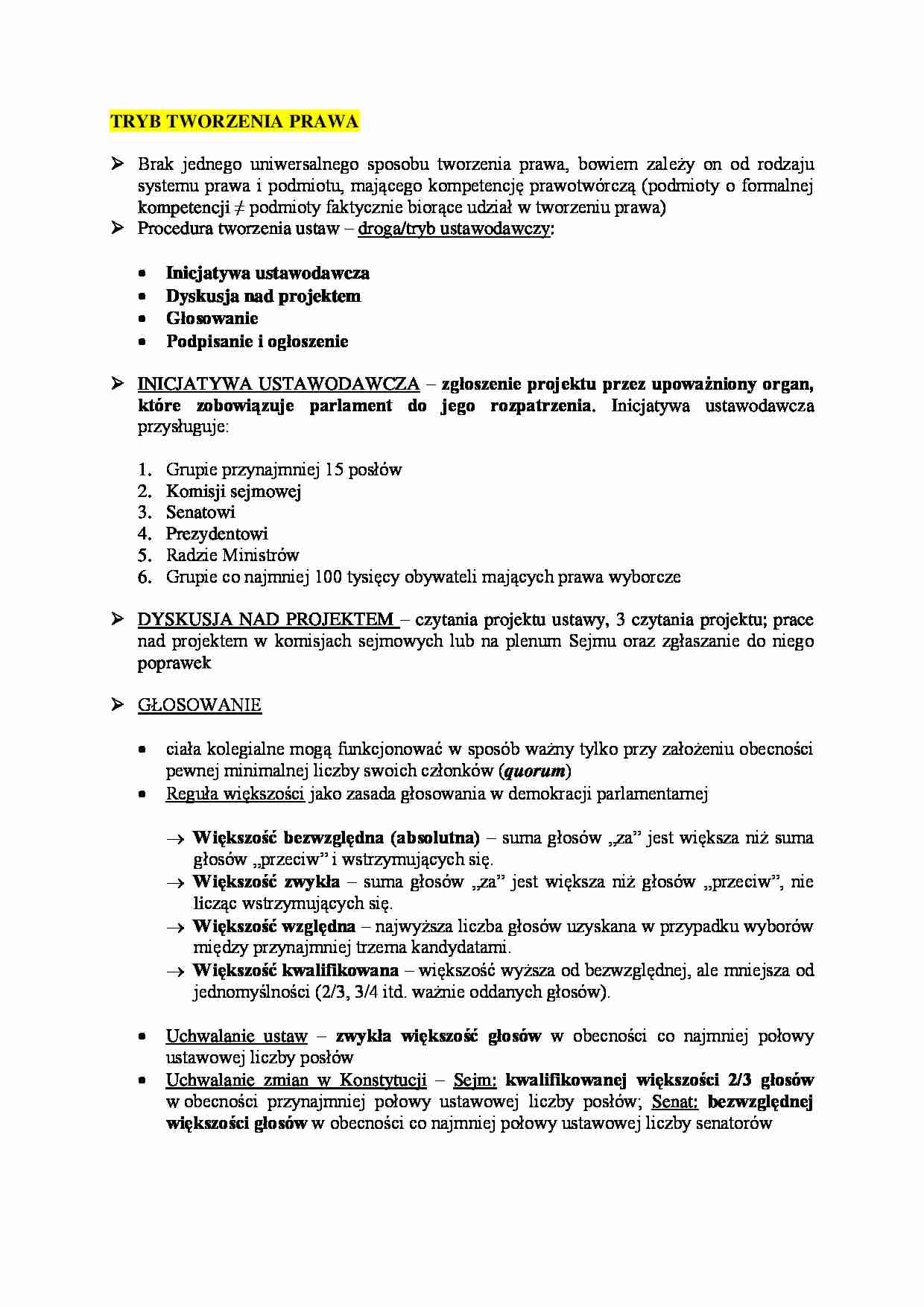 Tryb tworzenia prawa - strona 1