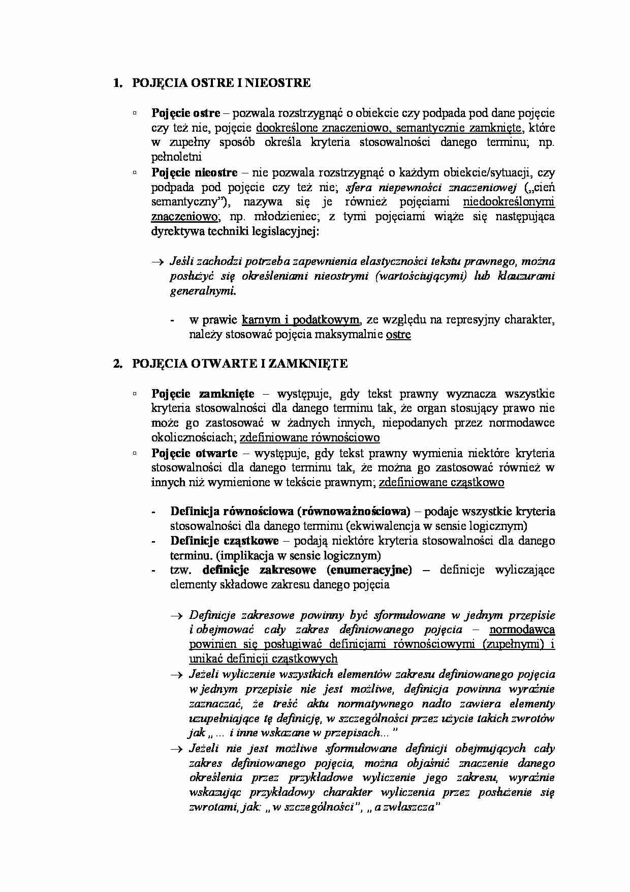 Typy pojęć prawnych - strona 1