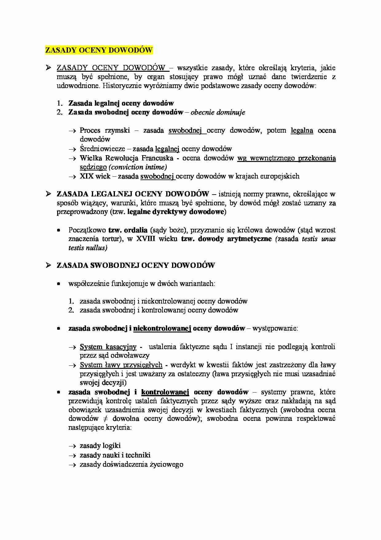 Zasady oceny dowodów - strona 1