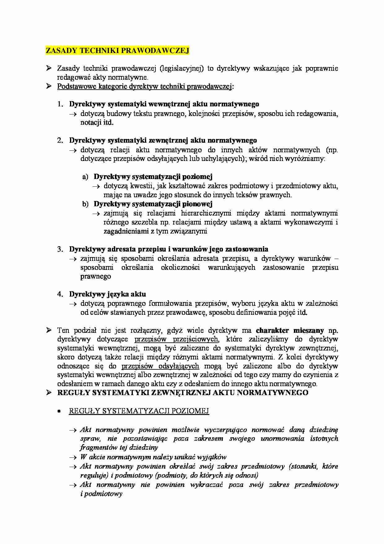 Zasady techniki prawodawczej - strona 1