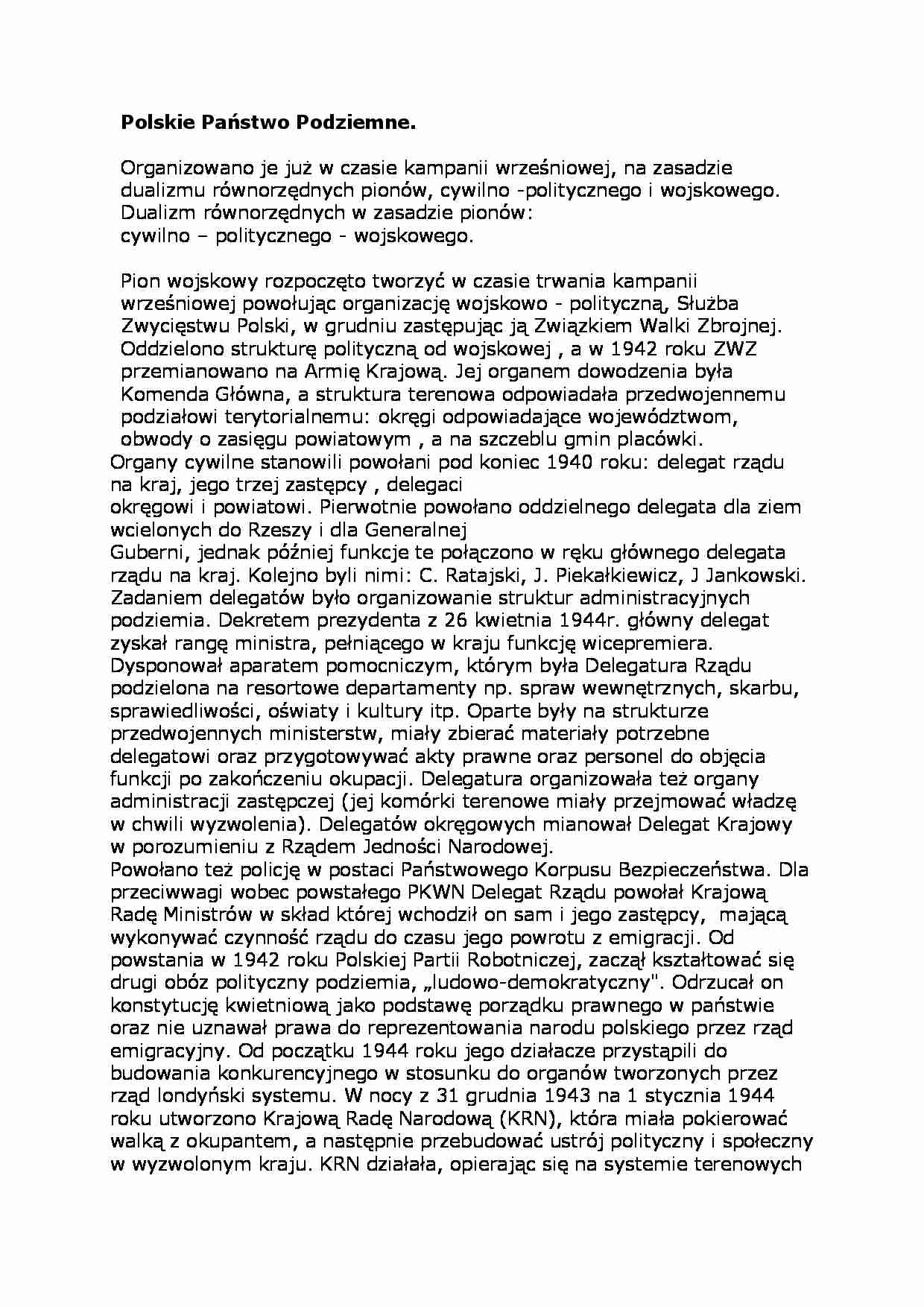 Polskie Państwo Podziemne - strona 1