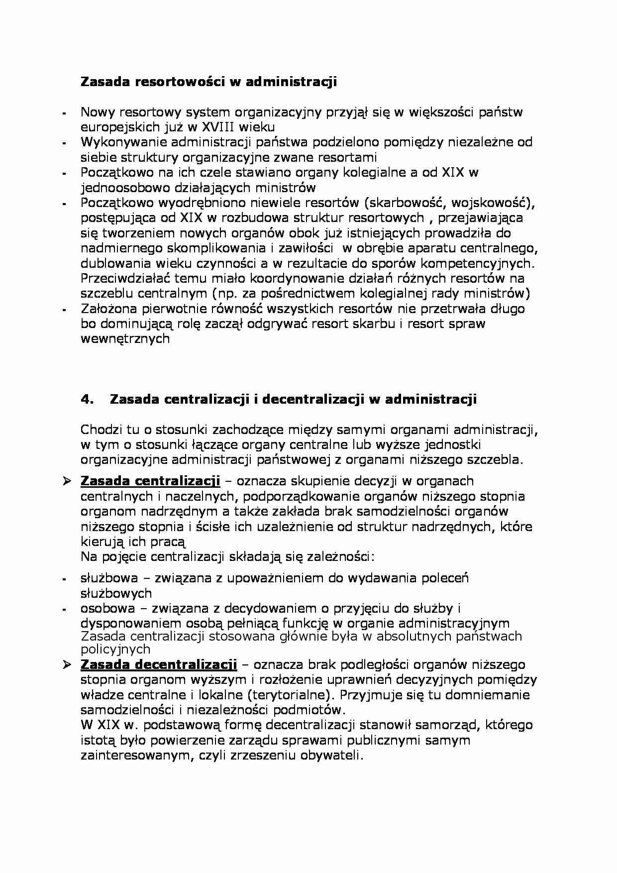 Zasada resortowości w administracji - strona 1