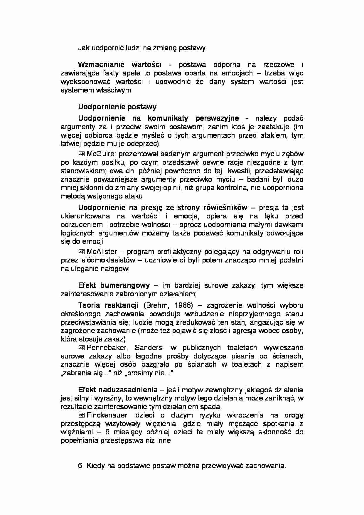 Jak uodpornić ludzi na zmianę postawy - strona 1