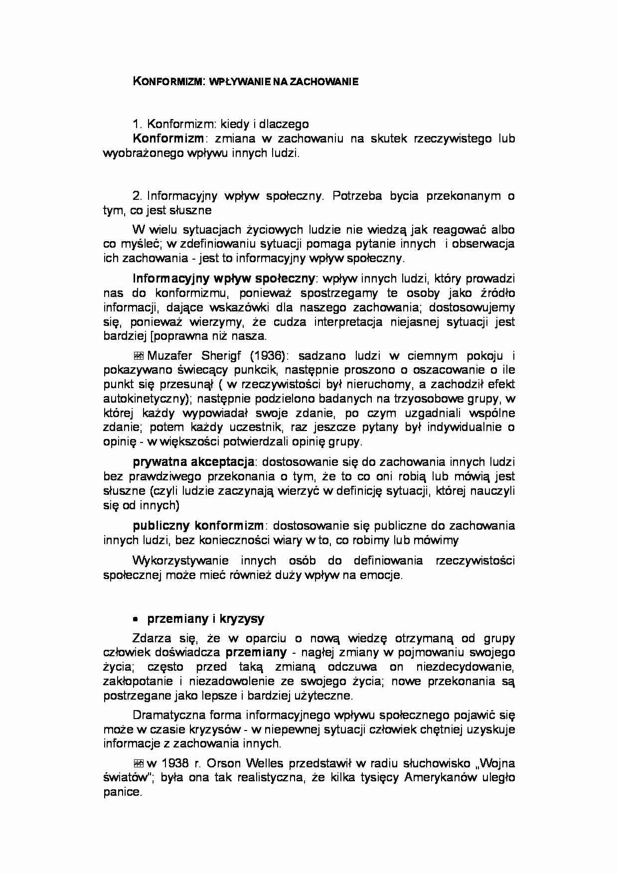 Konformizm - wpływanie na zachowanie - strona 1