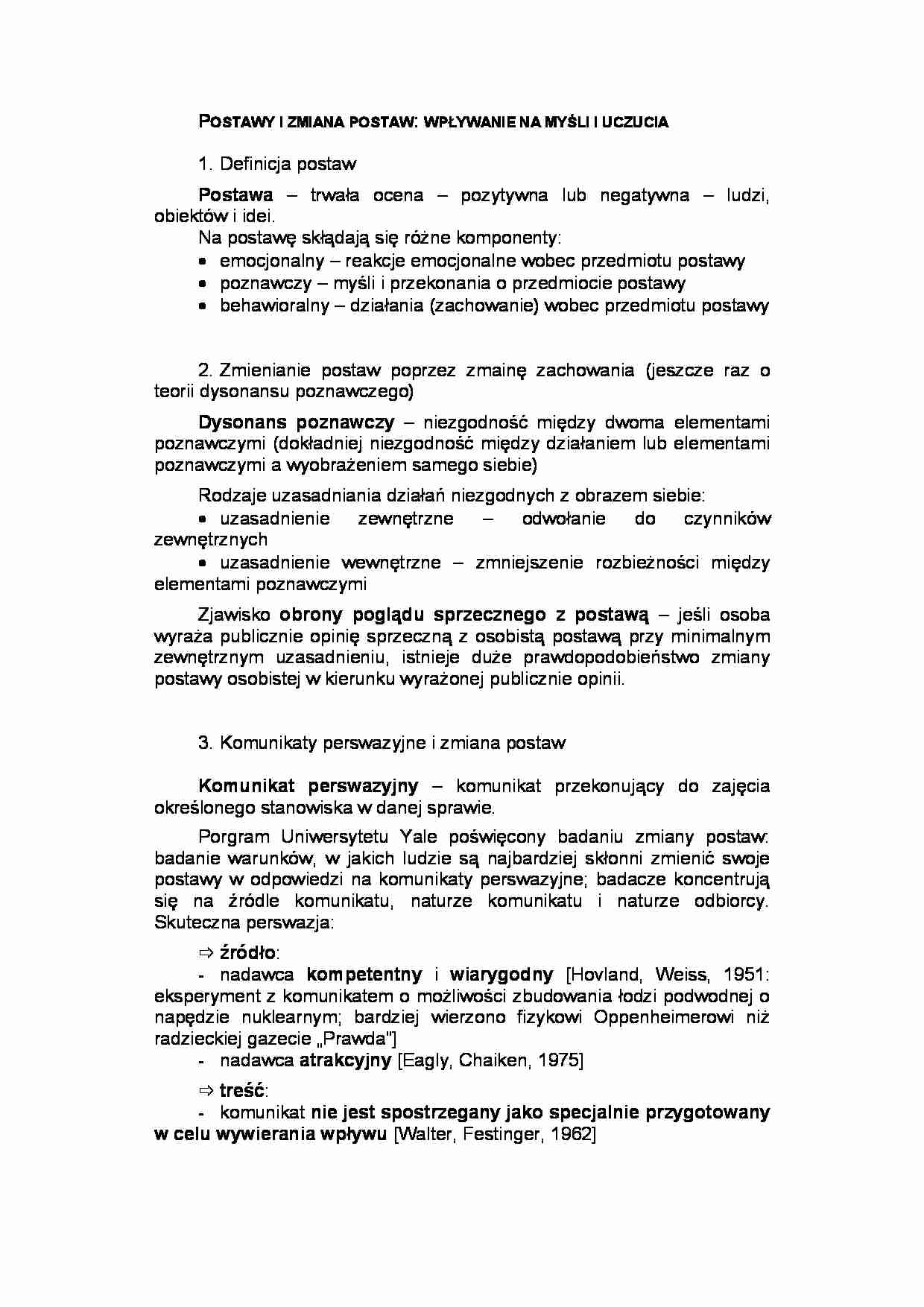 Postawy i zmiana postaw - strona 1