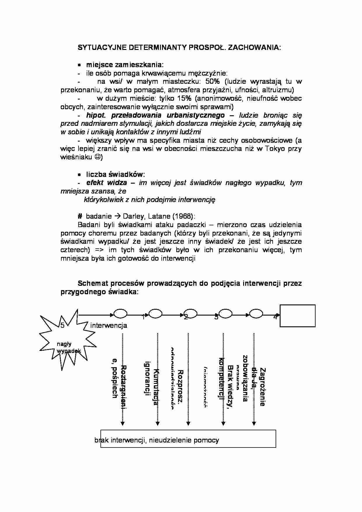 Sytuacyjne determinanty prospołecznego zachowania - strona 1