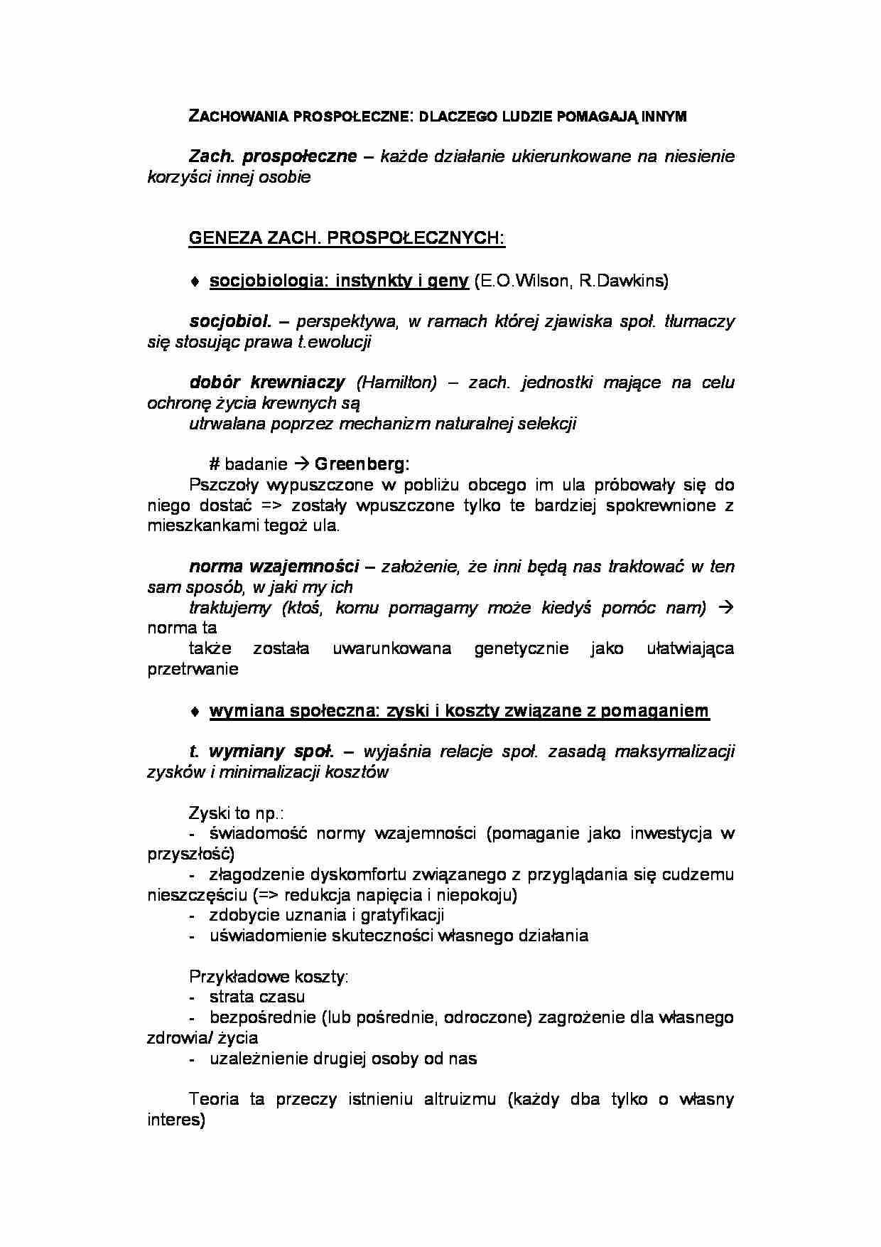 Zachowania prospołeczne - strona 1