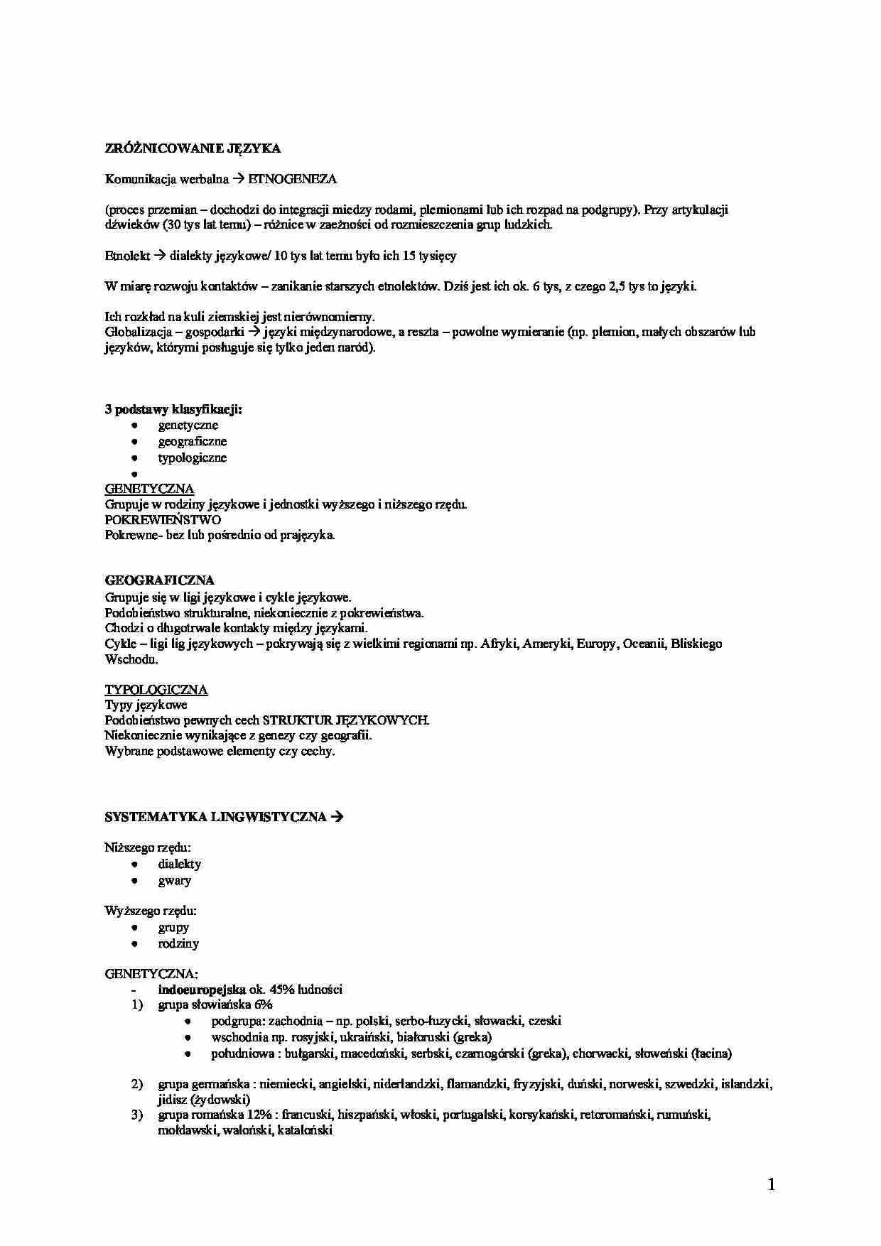 Zróżnicowanie języka - strona 1