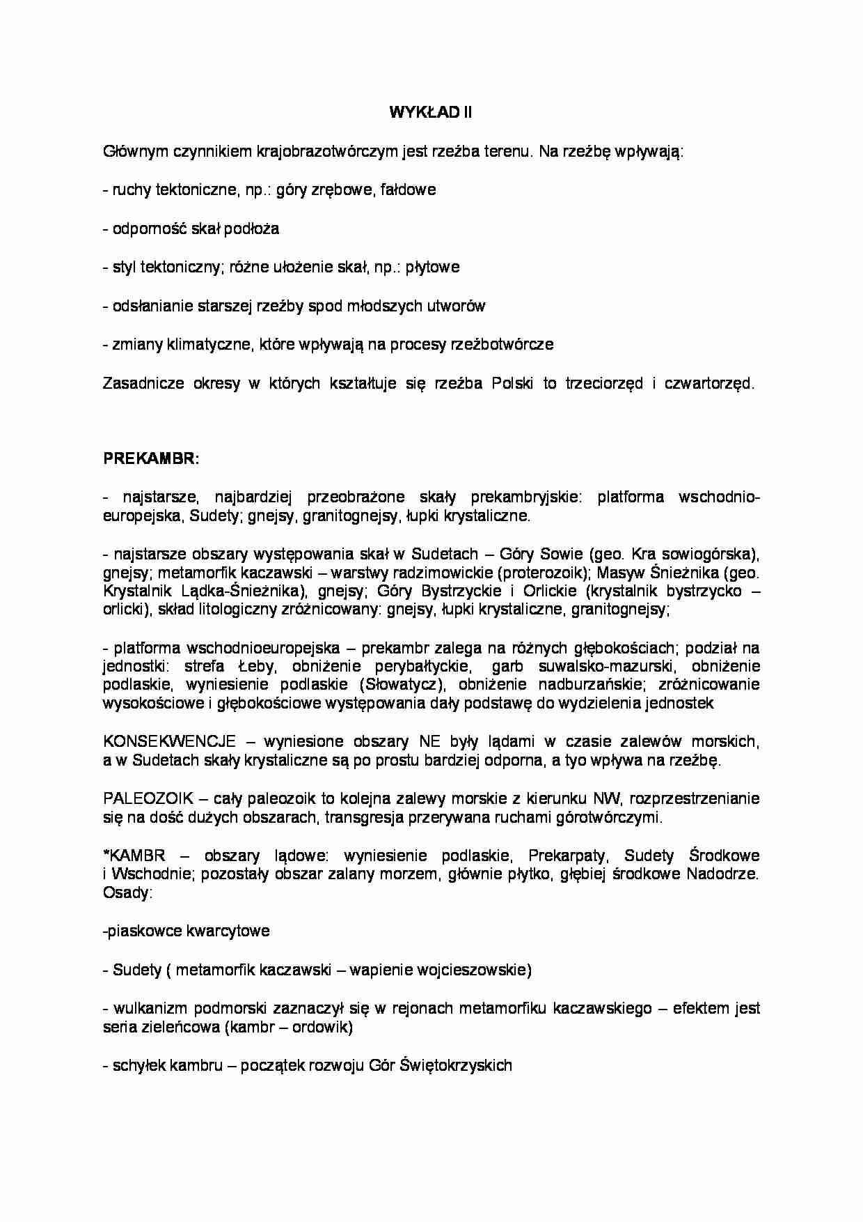 Wykład 2 z geografii fizycznej Polski - strona 1