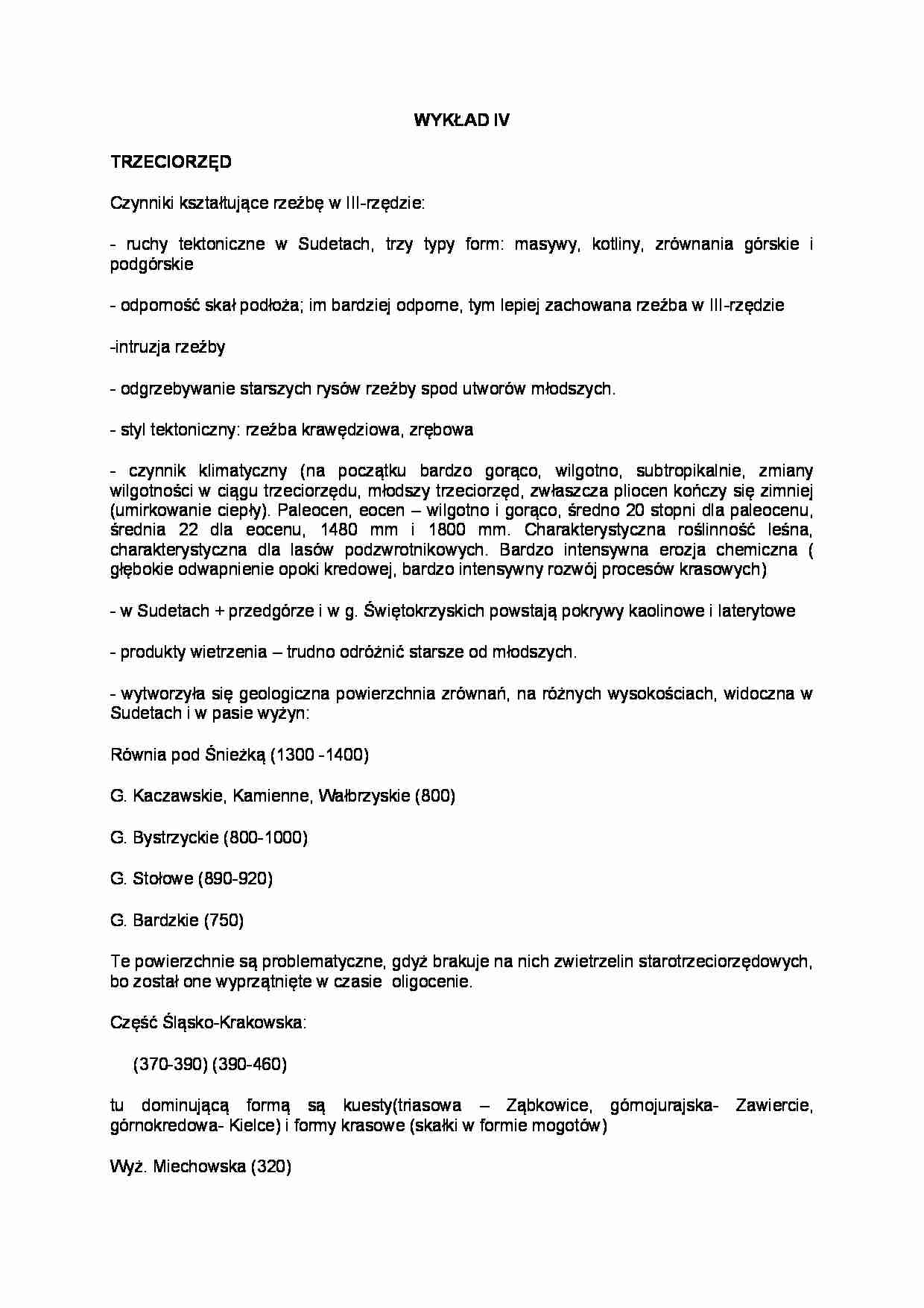 Wykład 4 z geografii fizycznej Polski - strona 1