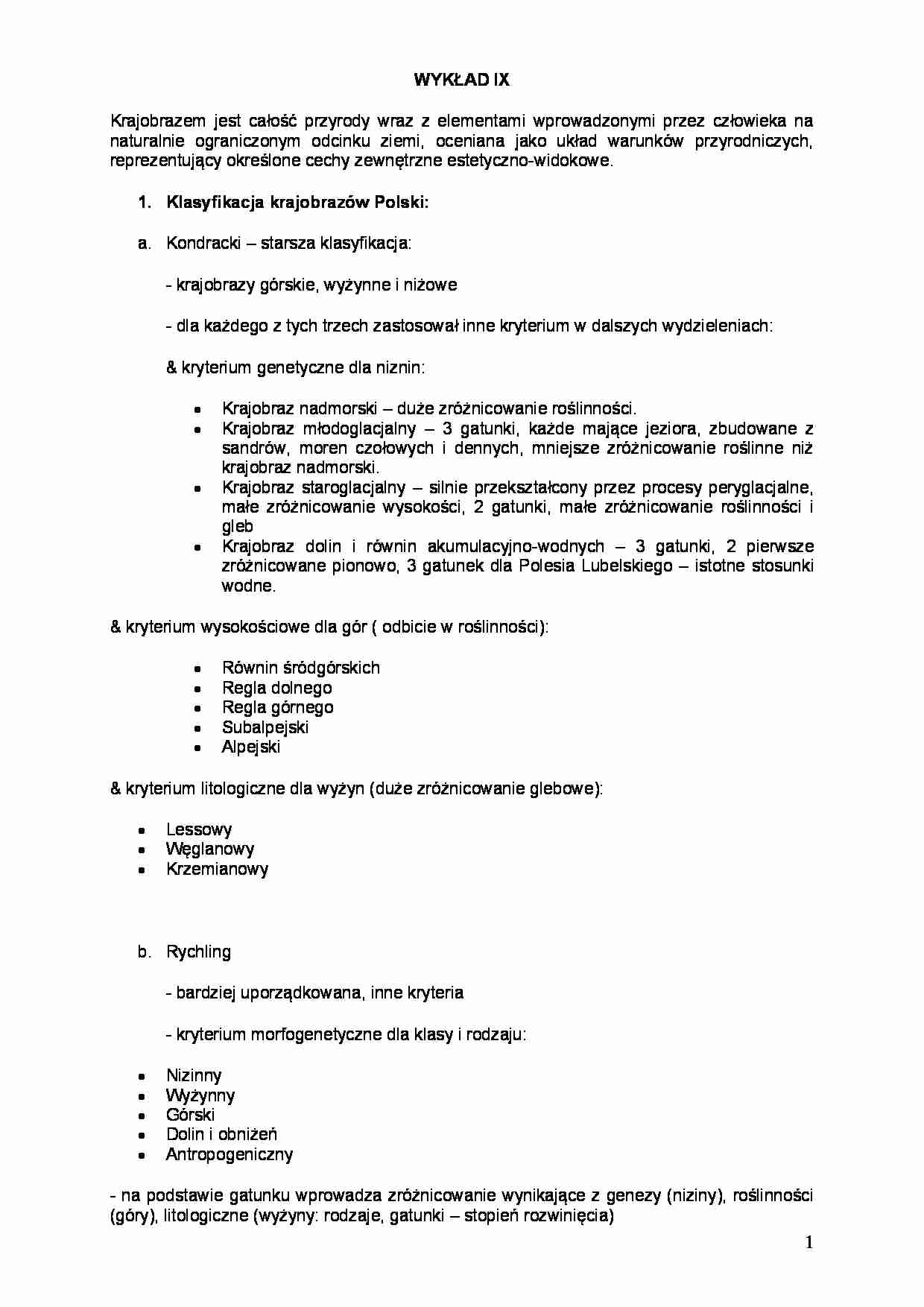 Wykład 9 z geografii fizycznej Polski - strona 1