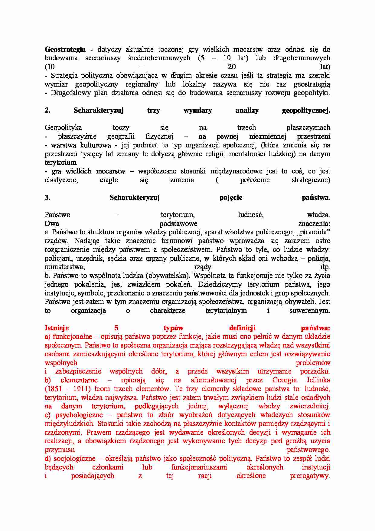 Zagadnienia z gegrafii politycznej - strona 1