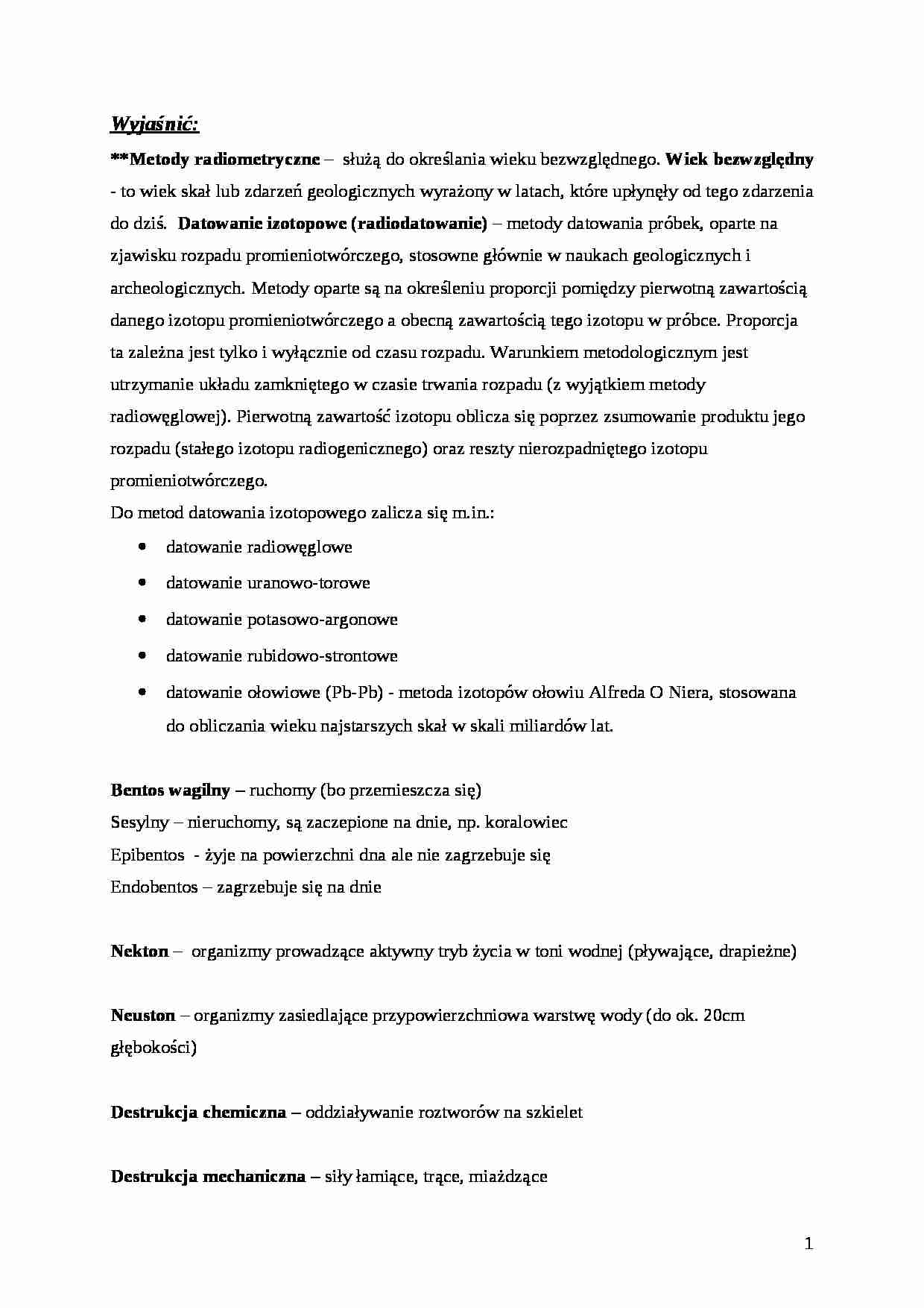 Zagadnienia na zaliczenie z geologii historycznej - strona 1