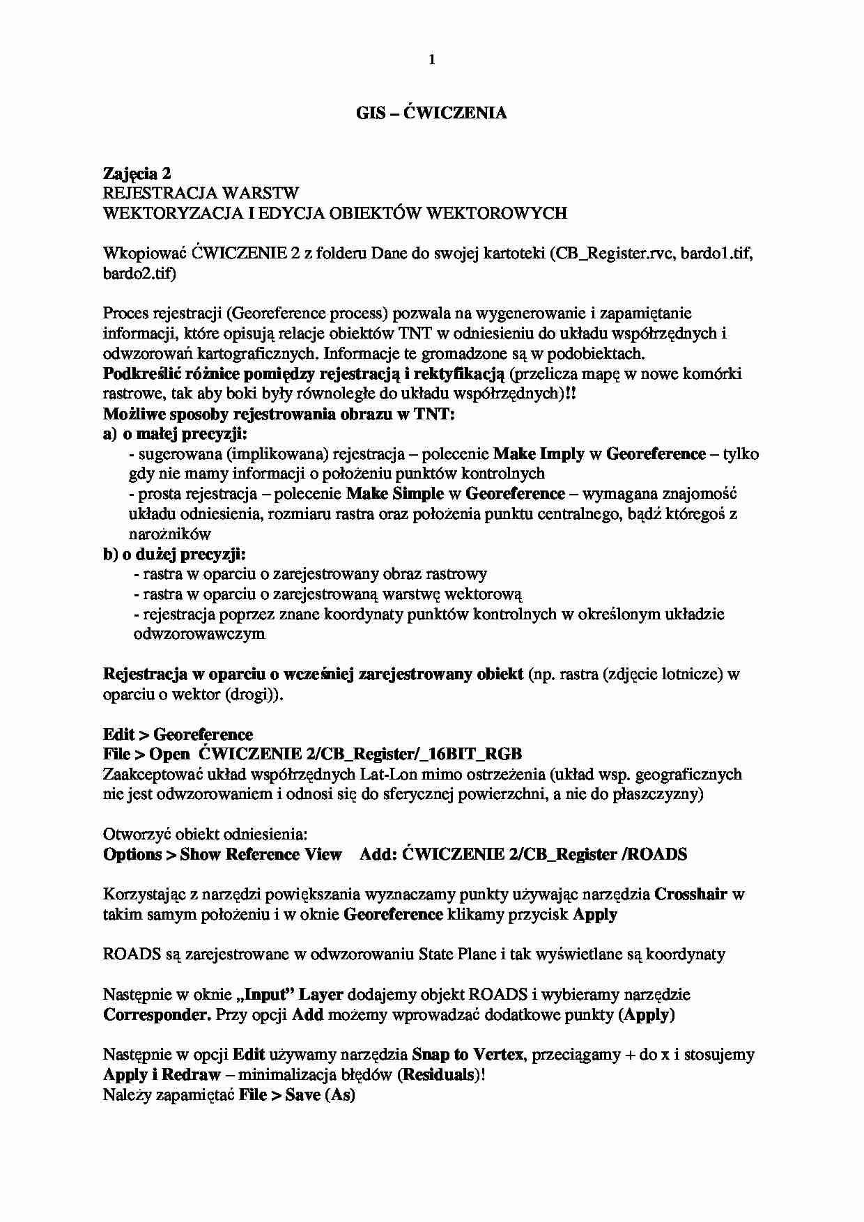 REJESTRACJA WARSTW - strona 1