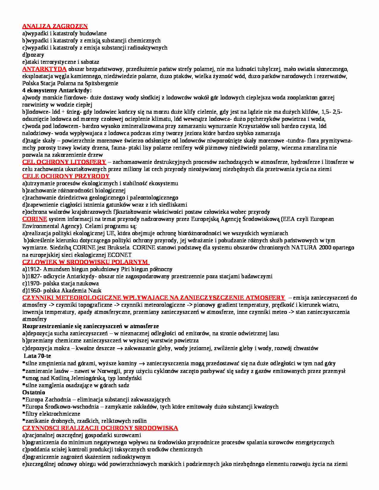 Słowniczek - analiza zagrożeń - strona 1