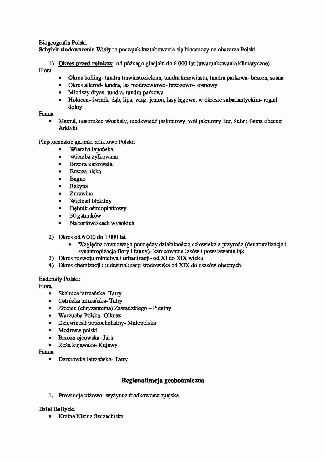 Biogeografia Polski - strona 1