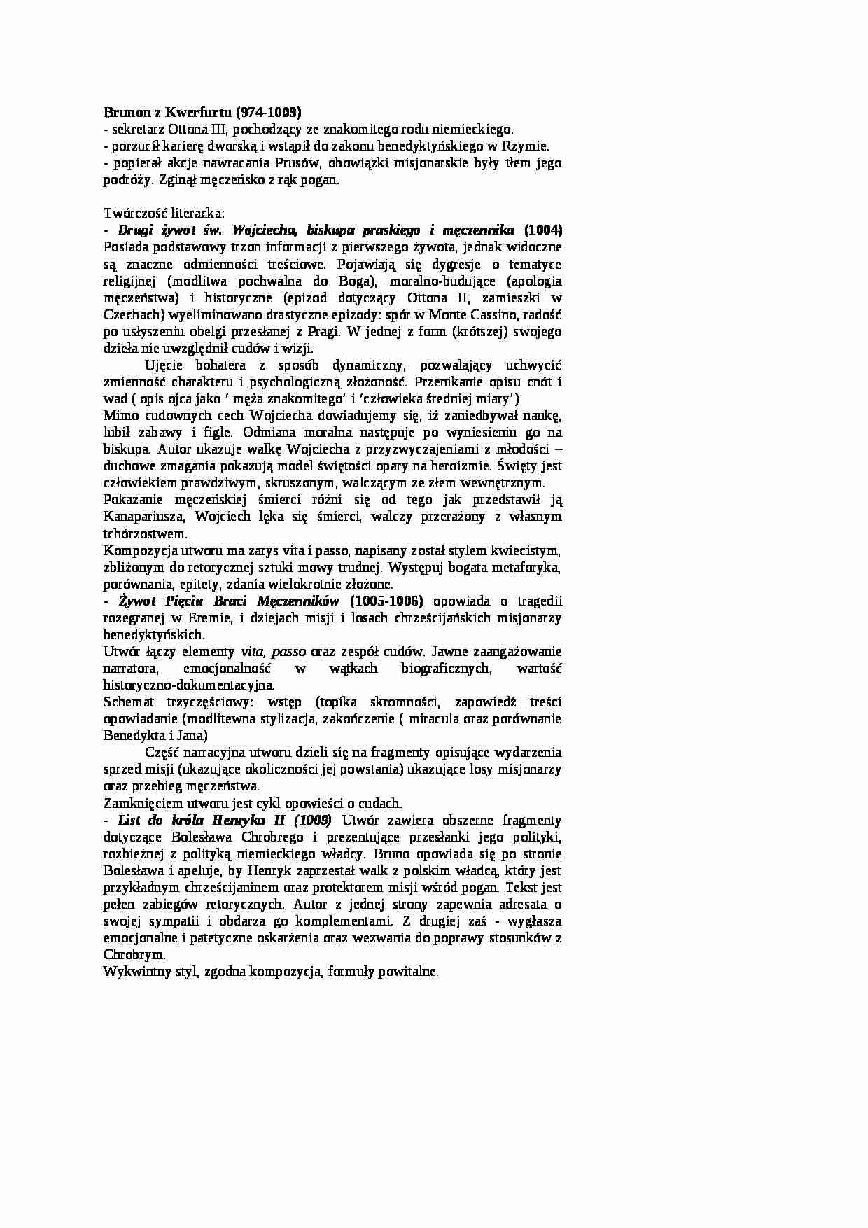 Brunon z Kwerfurtu - życiorys - strona 1