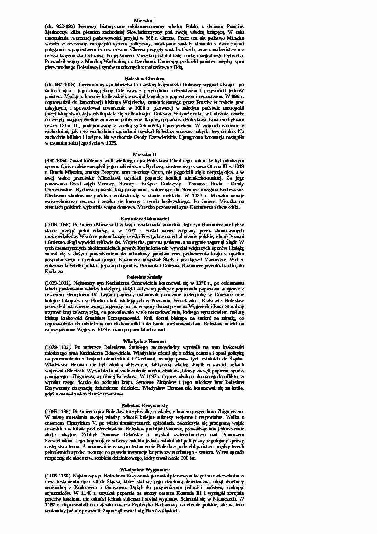 Poczet królów Polski - strona 1